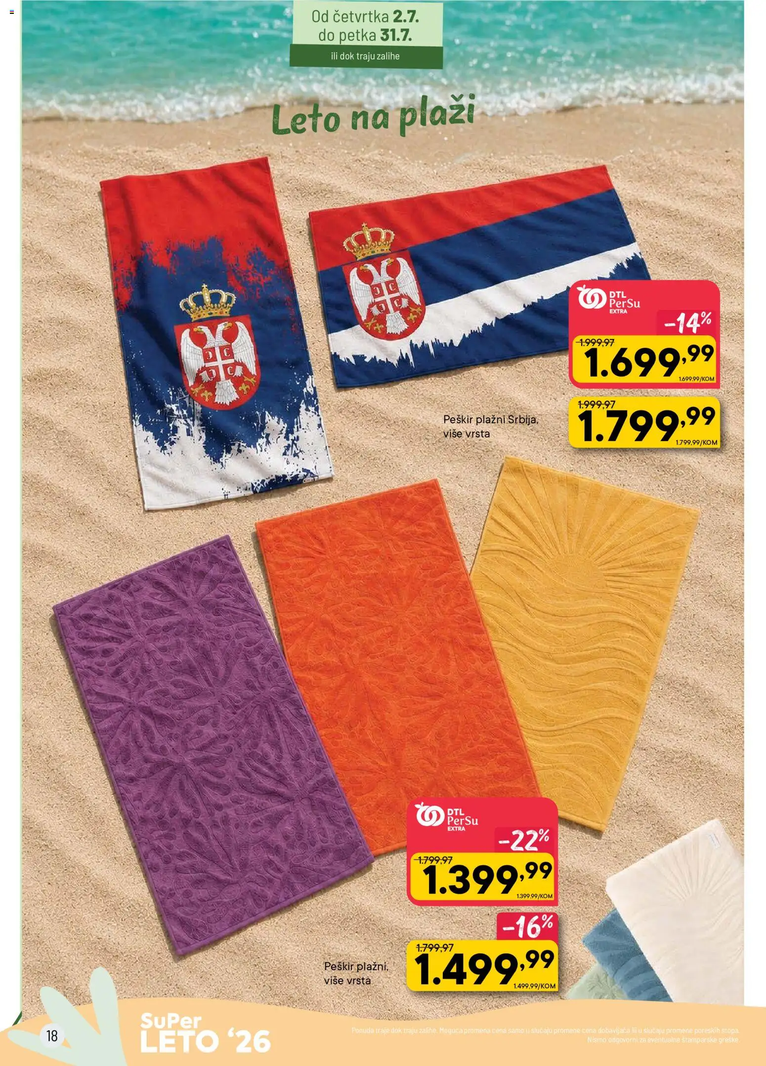 PerSu katalog - važi od 02.07.2026 | Strana: 18 | Proizvode: Peškir
