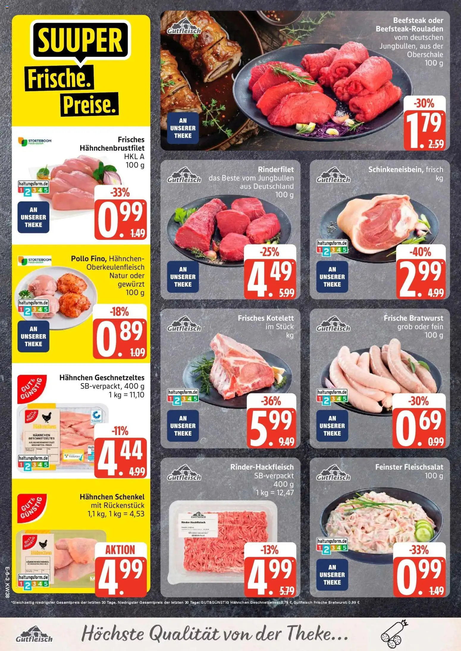 Edeka Prospekt Reinbek (ab 14.09.2026) » Angebote Online | Seite: 8 | Produkte: Hahnchen, Rinderfilet, Bratwurst, Hackfleisch