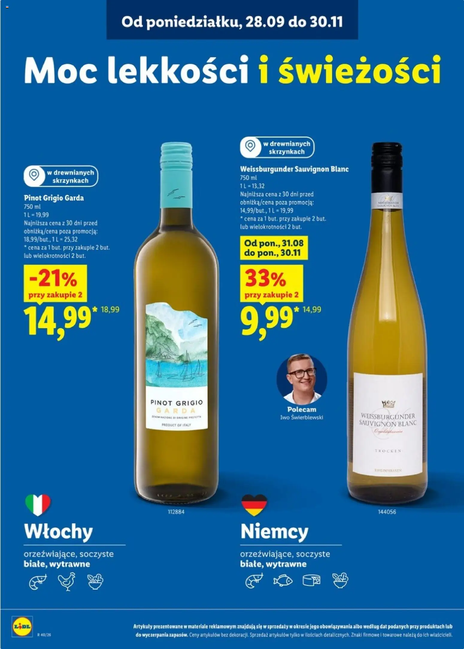 Lidl Katalog karta win od 28.09.2026 | Strona: 16 | Produkty: Pinot Grigio, Sauvignon Blanc