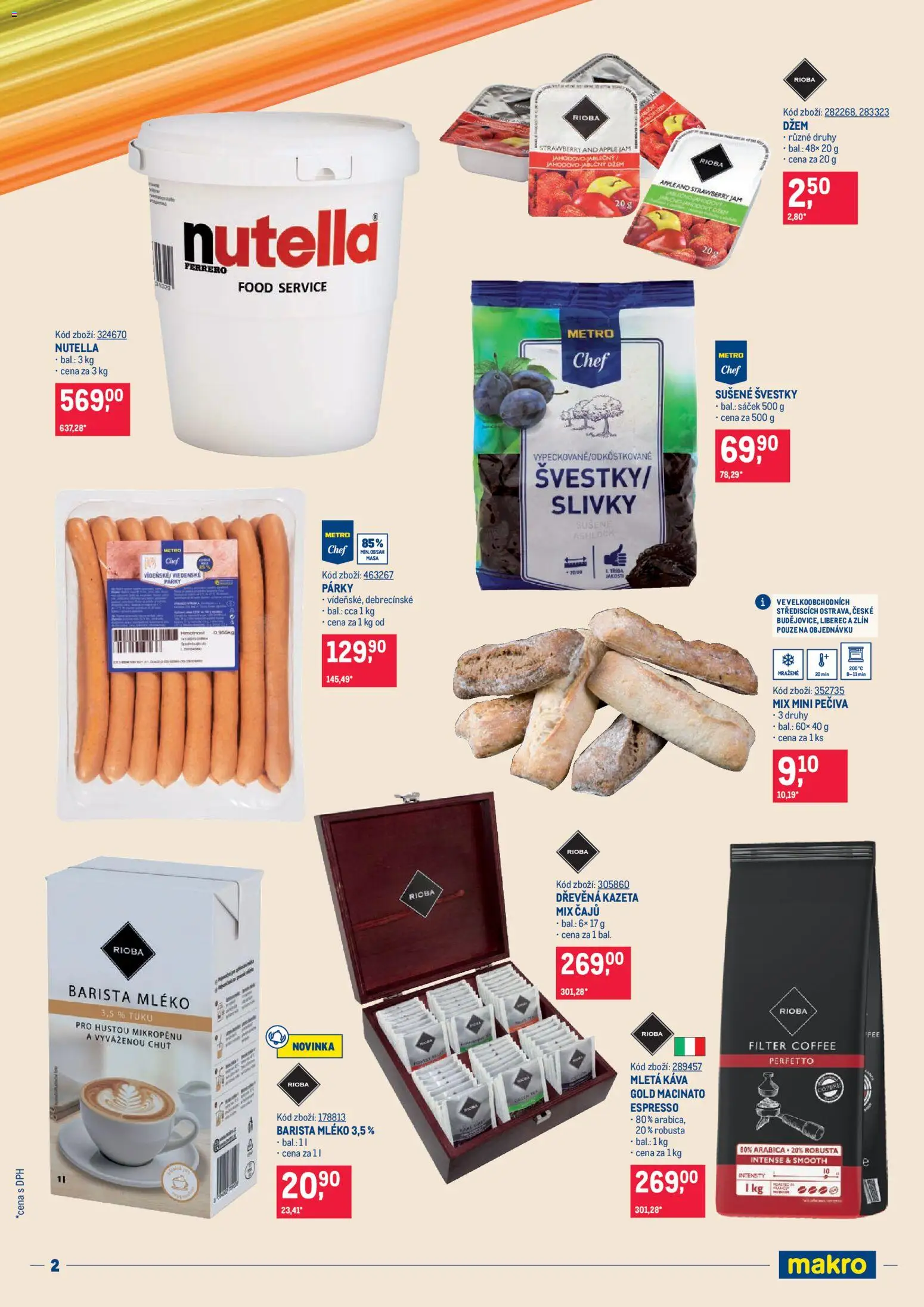 Makro leták - Snídaně od 07.10.2026 | Strana: 2 | Produkty: Mléko, Švestky, Párky, Sušené švestky