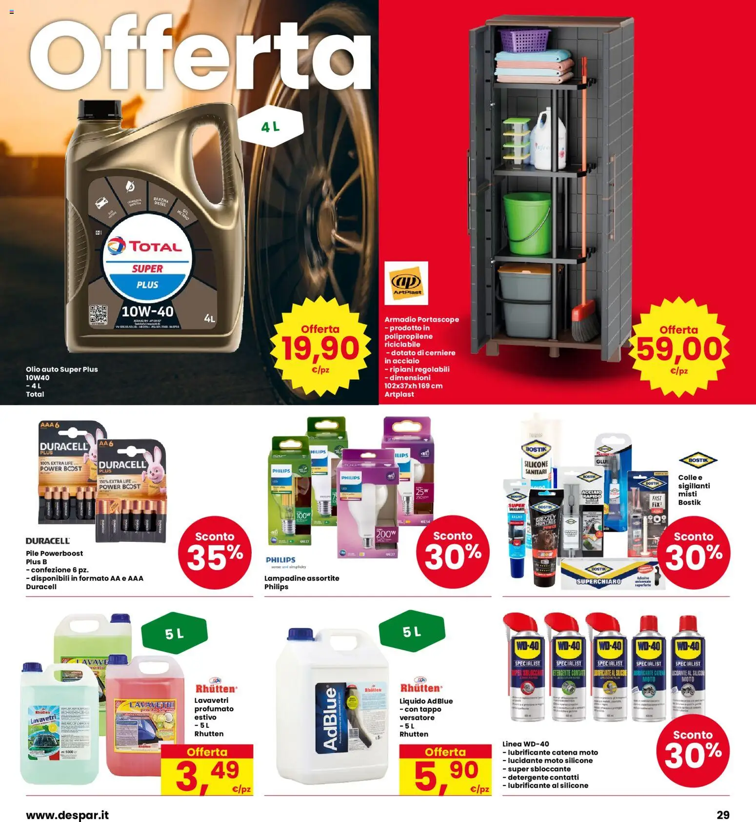 Volantino Interspar del 27/08/2026 | Pagina: 29 | Prodotti: Pile, Lavavetri, Silicone, Lampadine