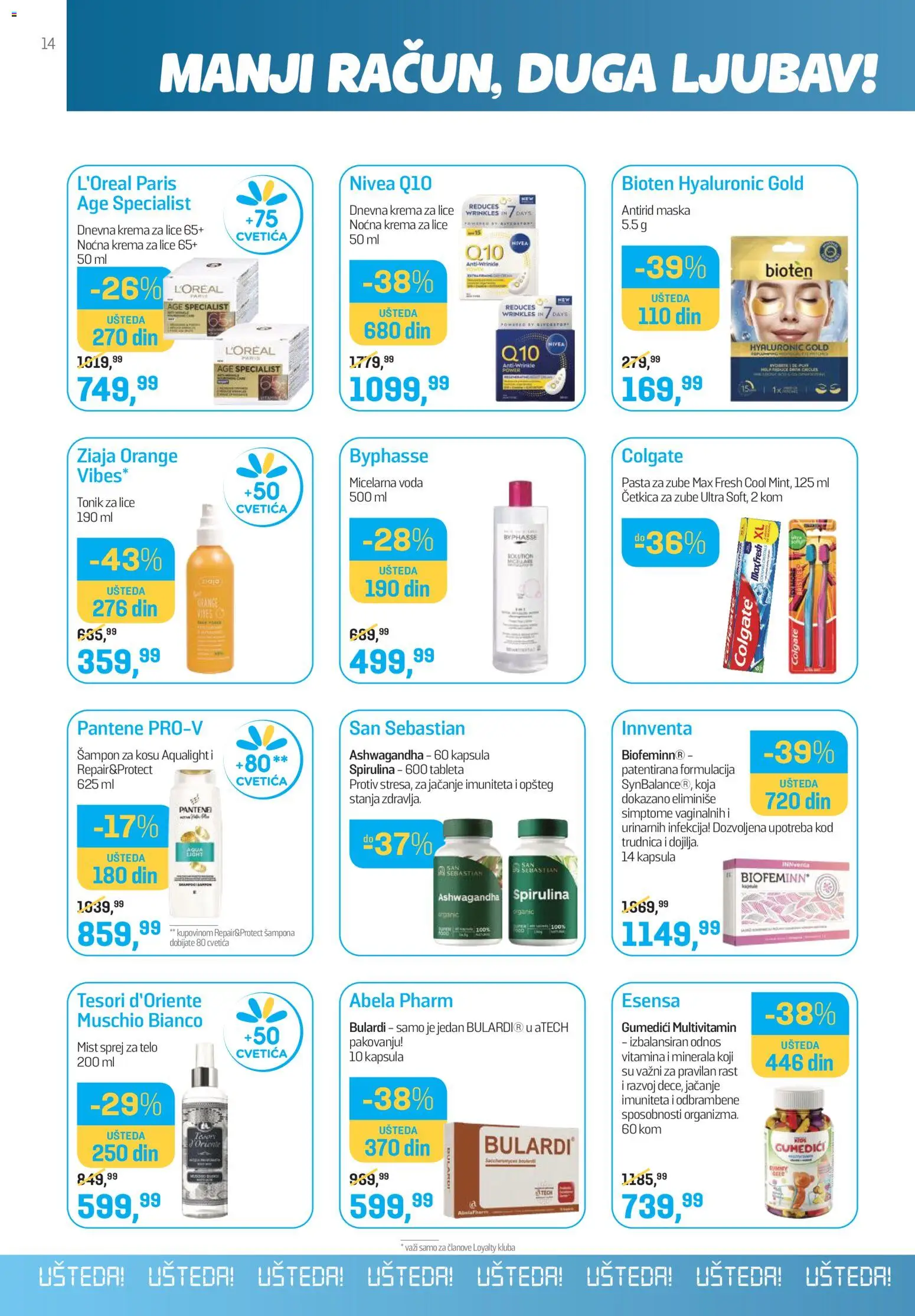 Lilly drogerie katalog - važi od 01.08.2026 | Strana: 14 | Proizvode: Colgate, Nivea, Voda, Tonik