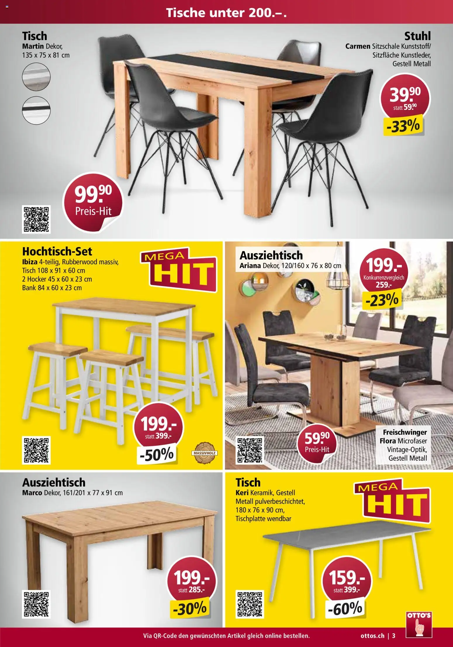 Otto's Aktionen Möbelflyer – gültig ab 01.07.2026 | Seite: 3 | Produkte: Tisch, Hocker, Stuhl