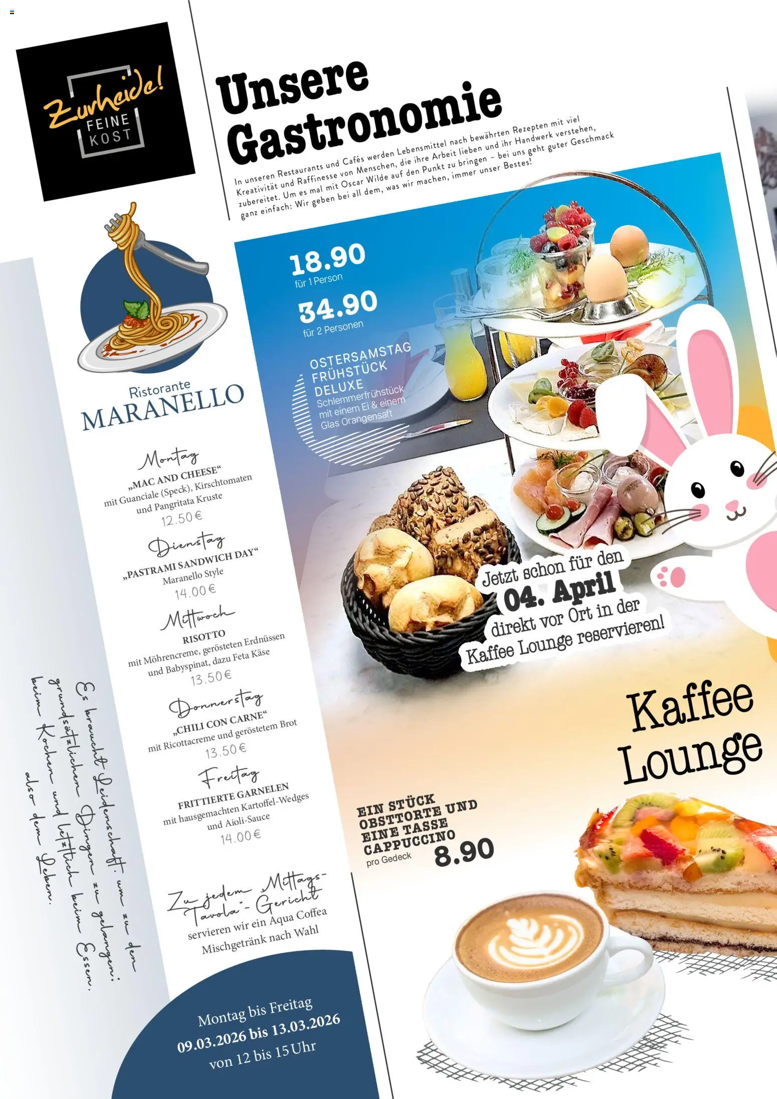 Edeka Zurheide Prospekt – gültig ab 09.03.2026 | Seite: 6 | Produkte: Ristorante, Käse, Brot, Uhr