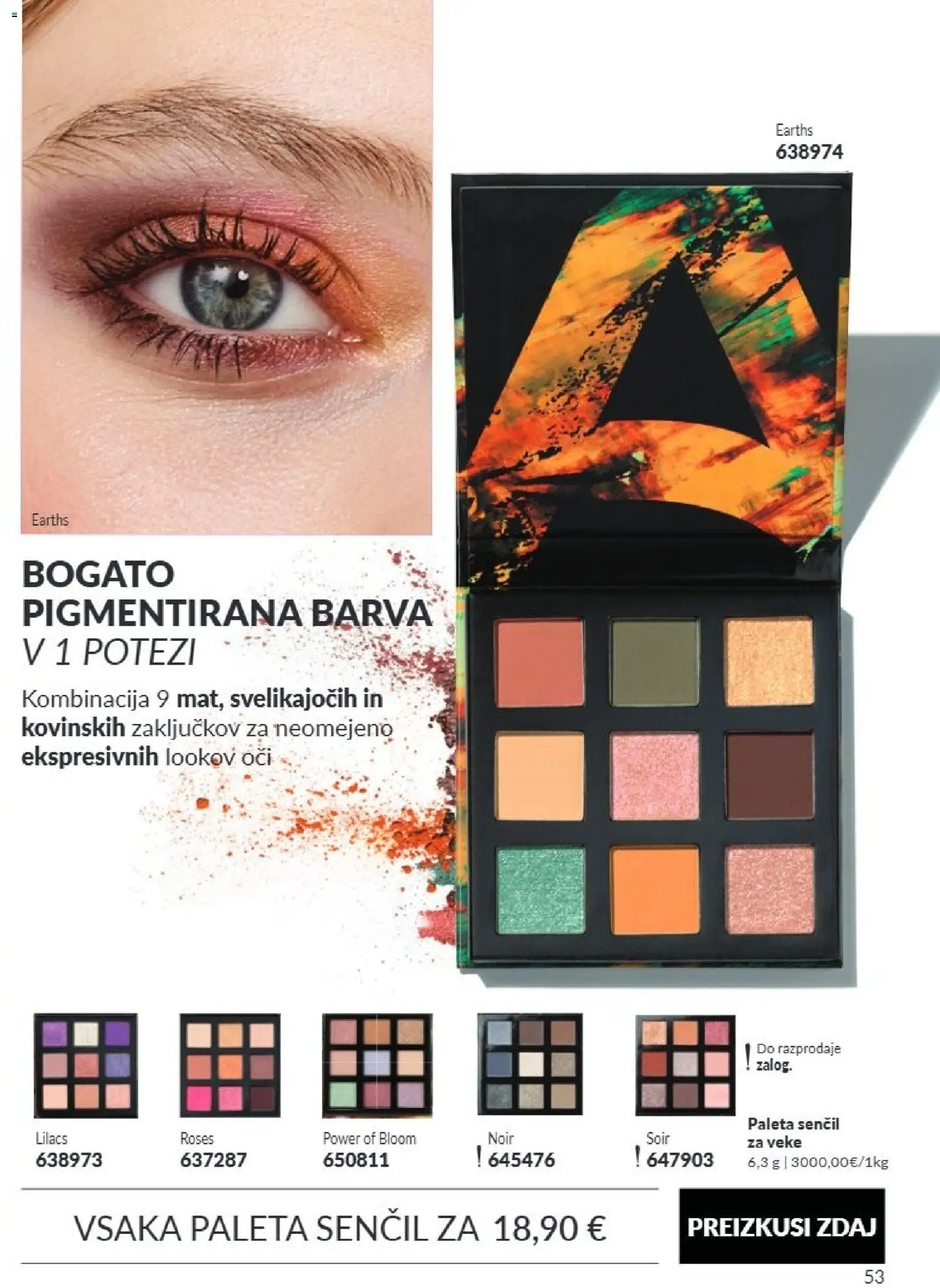 Novi Avon katalog ponudbe – veljaven od 01.09.2026 | Stran: 53 | Izdelki: Paleta senčil, Barva