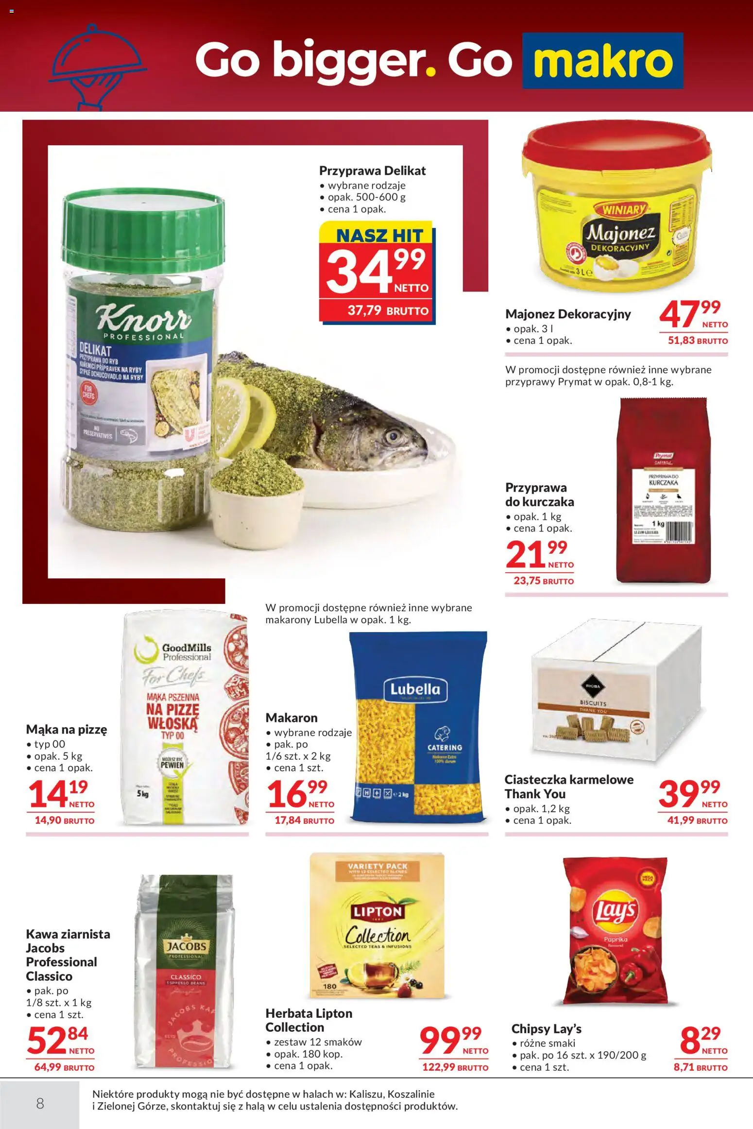 Makro gazetka - Oferta dla gastronomii od 14.04.2026 | Strona: 8 | Produkty: Chipsy, Herbata lipton, Ryby, Przyprawy