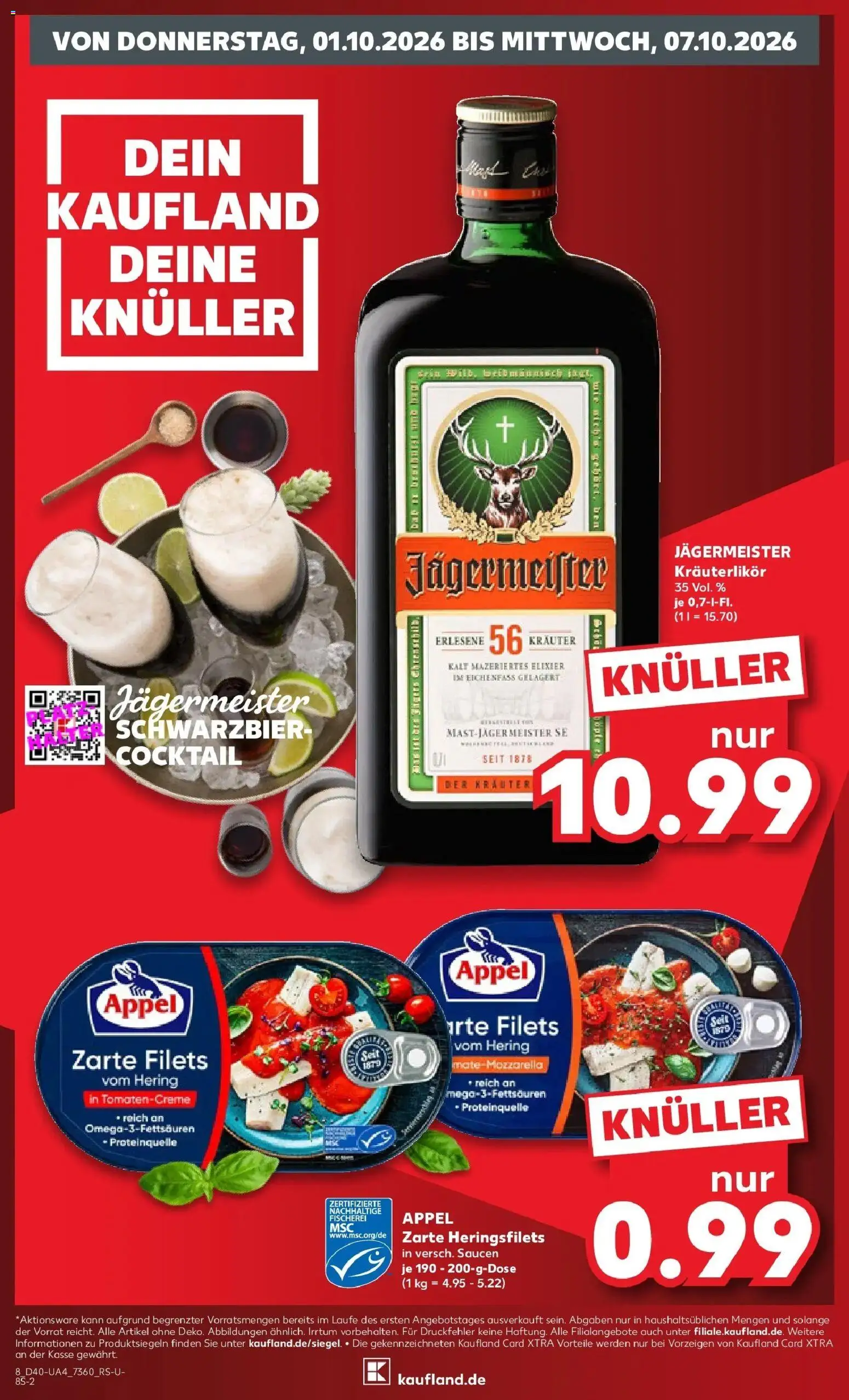 Prospekt Kaufland ab 28.09.2026 » Angebote Online zum Blättern | Seite: 18 | Produkte: Hering, Jägermeister