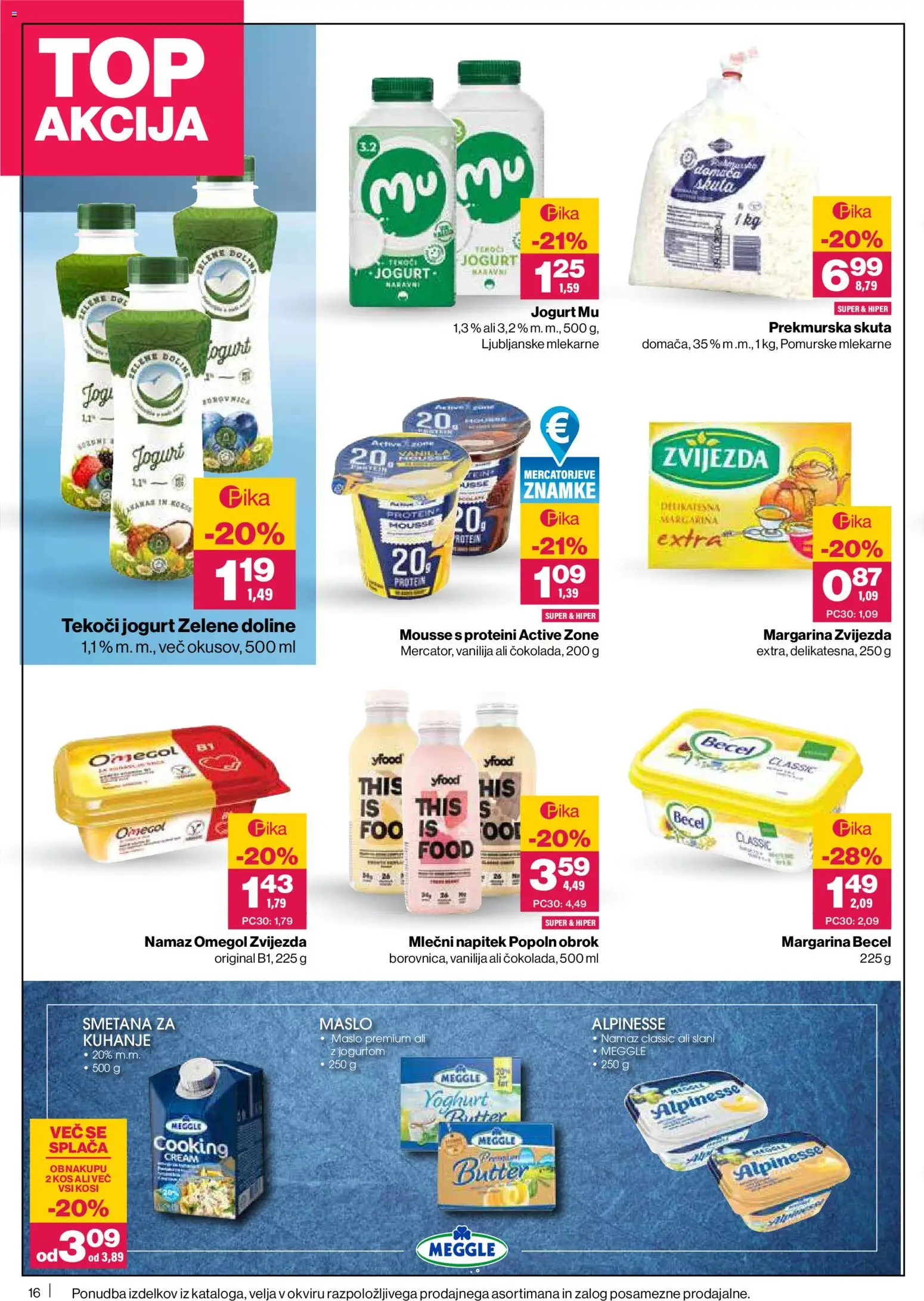 Novi Mercator katalog ponudbe – veljaven od 28.05.2026 | Stran: 16 | Izdelki: Margarina, Kos, Jogurt, Smetana