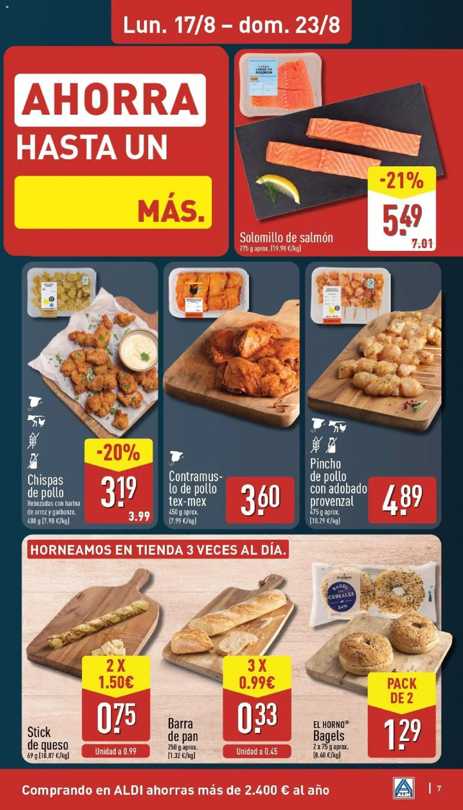 Aldi folleto Baleares │ válido desde el 17/08/2026 | Página: 7 | Productos: El horno, Queso, Arroz, Salmón
