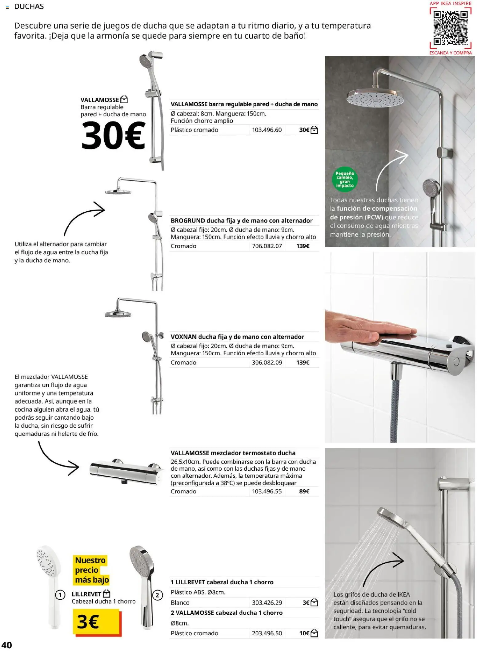 Catálogo IKEA Baños │ válido desde el 01.02.2026 | Página: 40 | Productos: Manguera, Cocina, Mezclador, Ducha