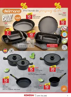 Konzum Top Ponuda Brendova - Pregled kataloga iz trgovine Konzum, vrijedi od 09.10.2026 | Stranica: 3 | Proizvodi: Pekac, Delimano, Tava, Staklo