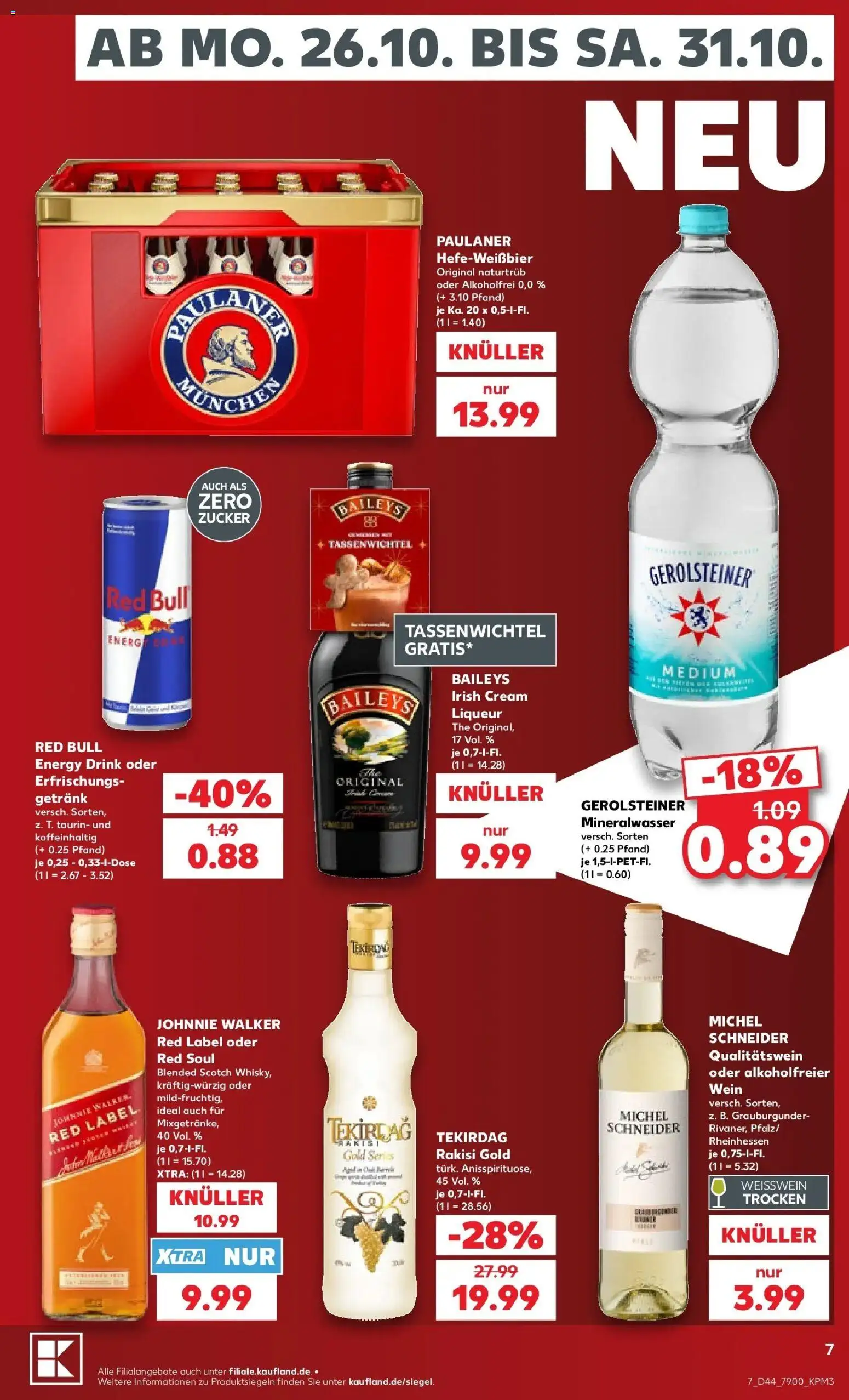 Prospekt Kaufland ab 26.10.2026 » Angebote Online zum Blättern | Seite: 11 | Produkte: Energy, Zucker, Paulaner, Gerolsteiner