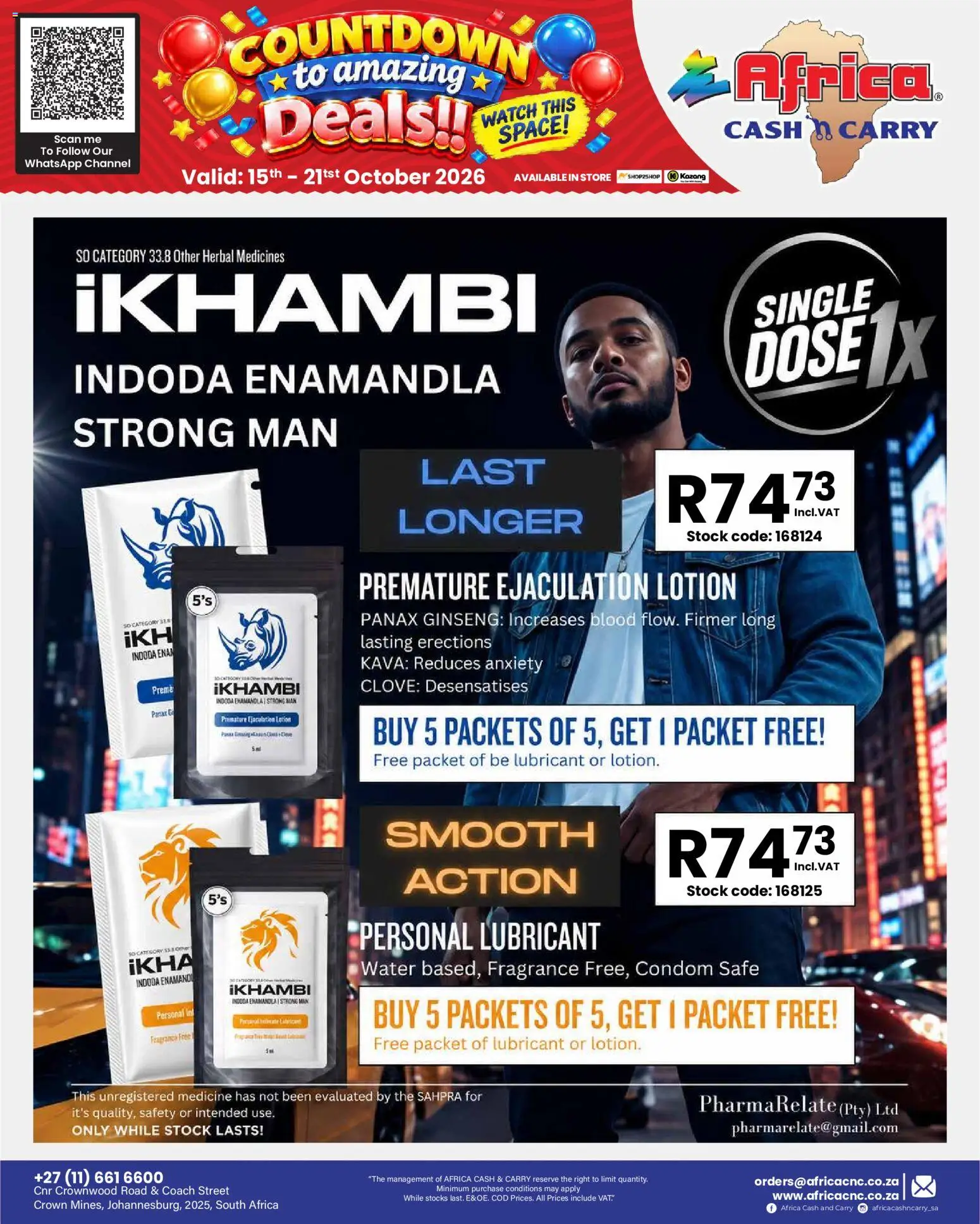 New Africa Cash & Carry catalogue – valid from 15/10/2026 | Page: 18 | Products: Fragrance, Stock, Water, Lotion