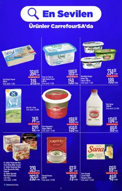 11.06.2026 tarihinden itibaren geçerli olan CarrefourSA kataloğu önizlemesi | Sayfa: 3 | Ürünler: Süt, Tereyağı, Pizza, Süzme peynir