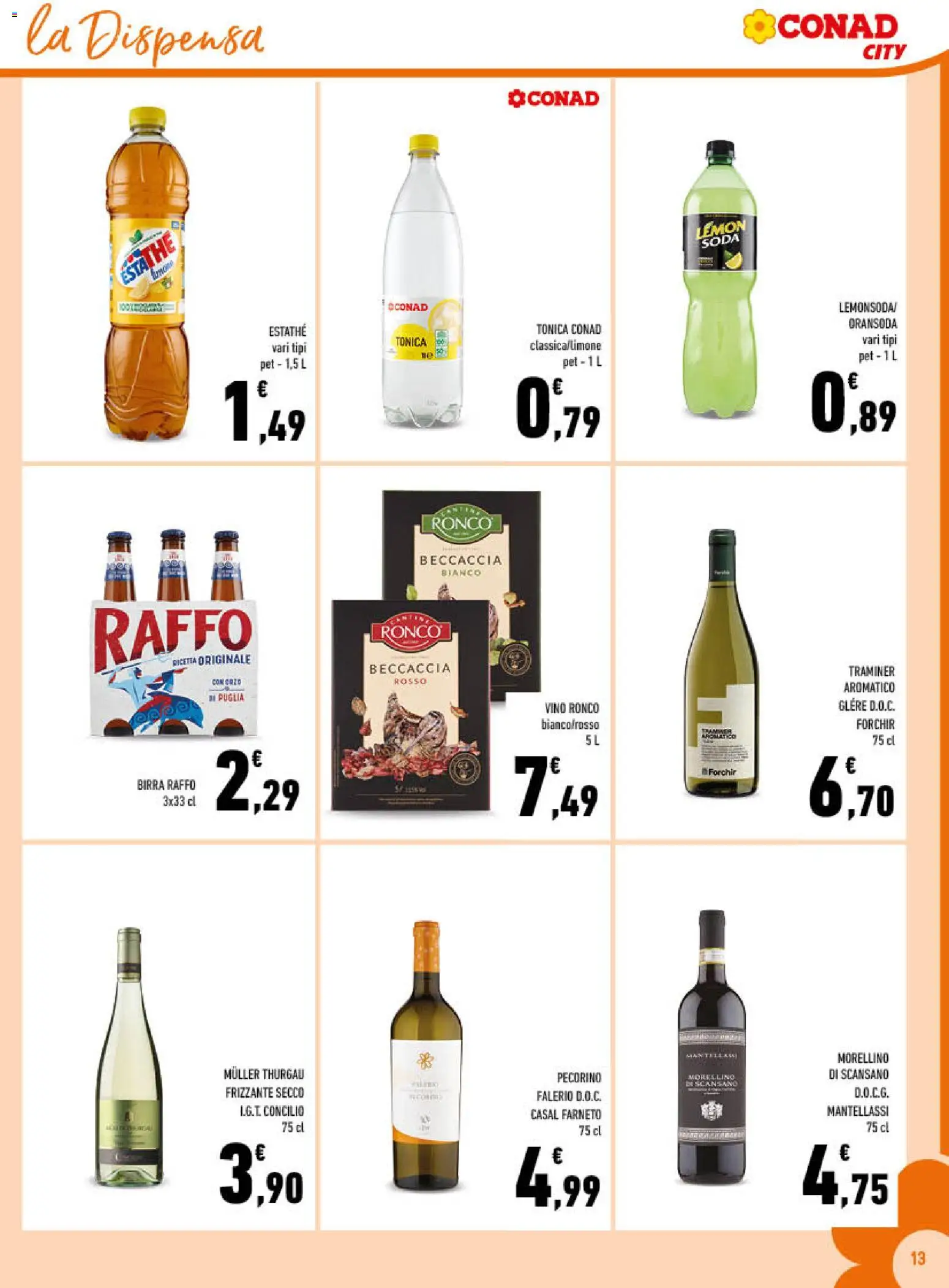 Volantino Conad del 20.05.2026 | Pagina: 13 | Prodotti: Birra, Vino, Pecorino