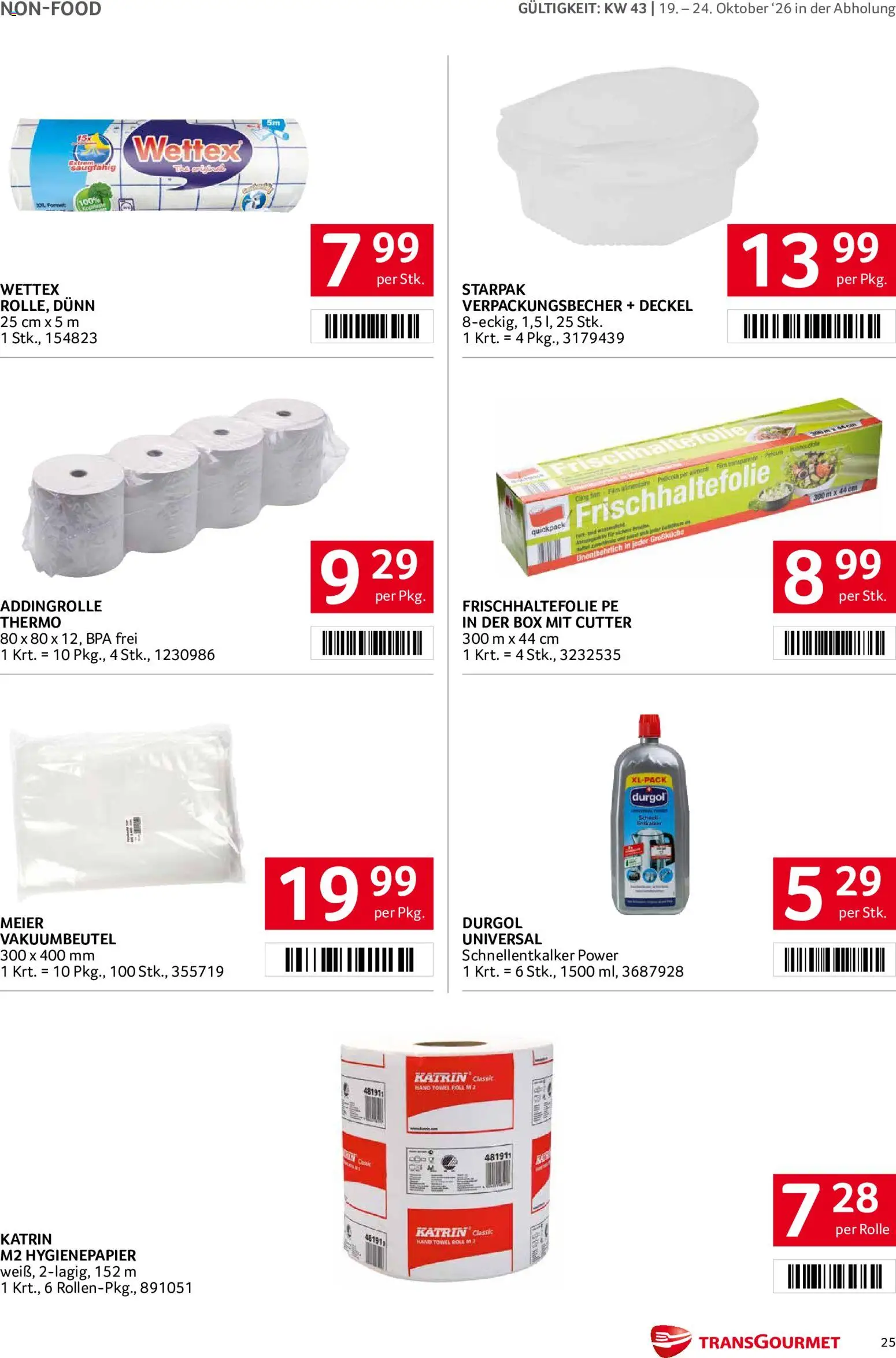 Transgourmet Broschüre gültig ab 19.10.2026 | Seite: 25 | Produkte: Cutter, Box