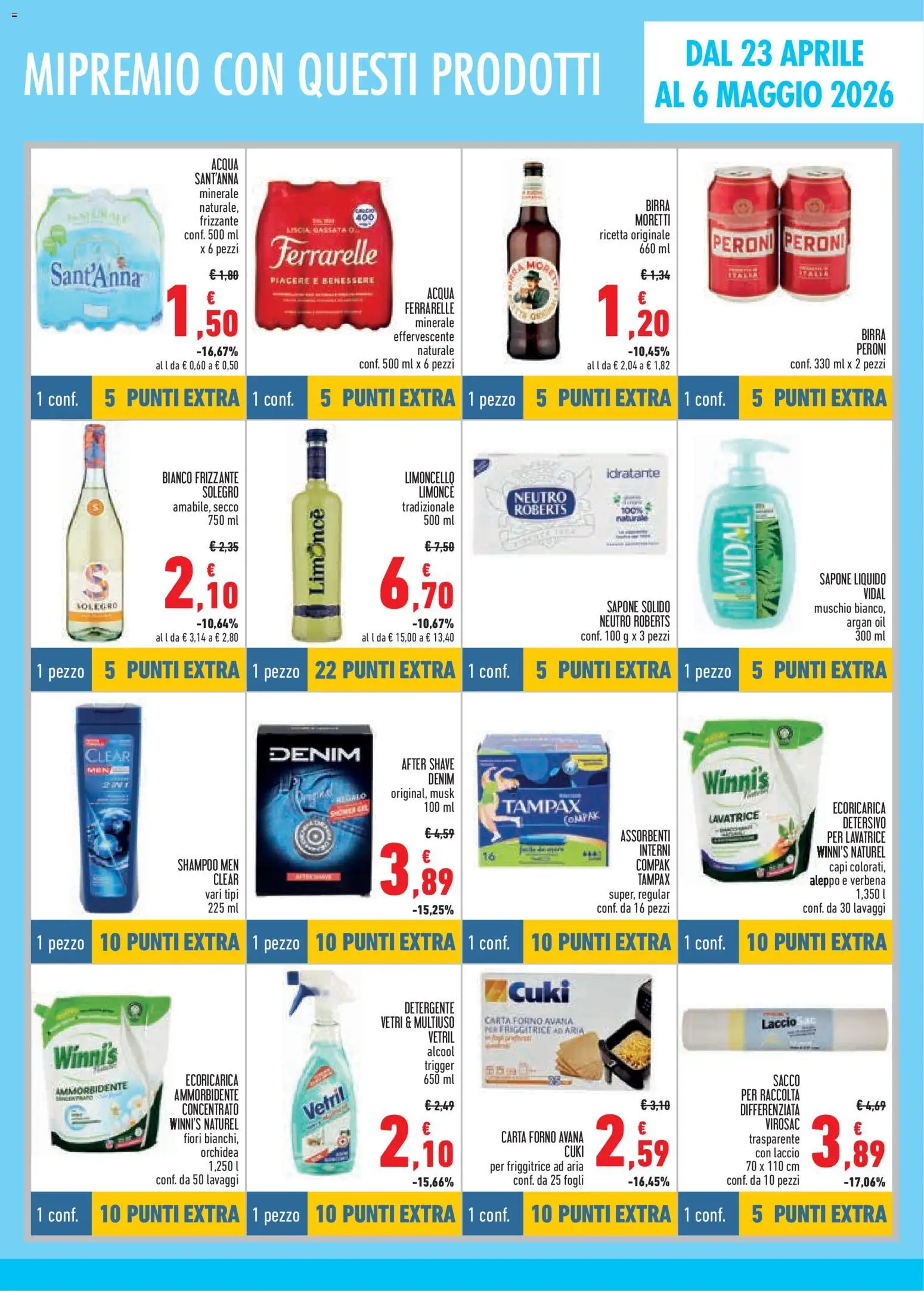 Volantino Conad del 23.04.2026 | Pagina: 7 | Prodotti: Birra, Detergente, Lavatrice, Carta forno