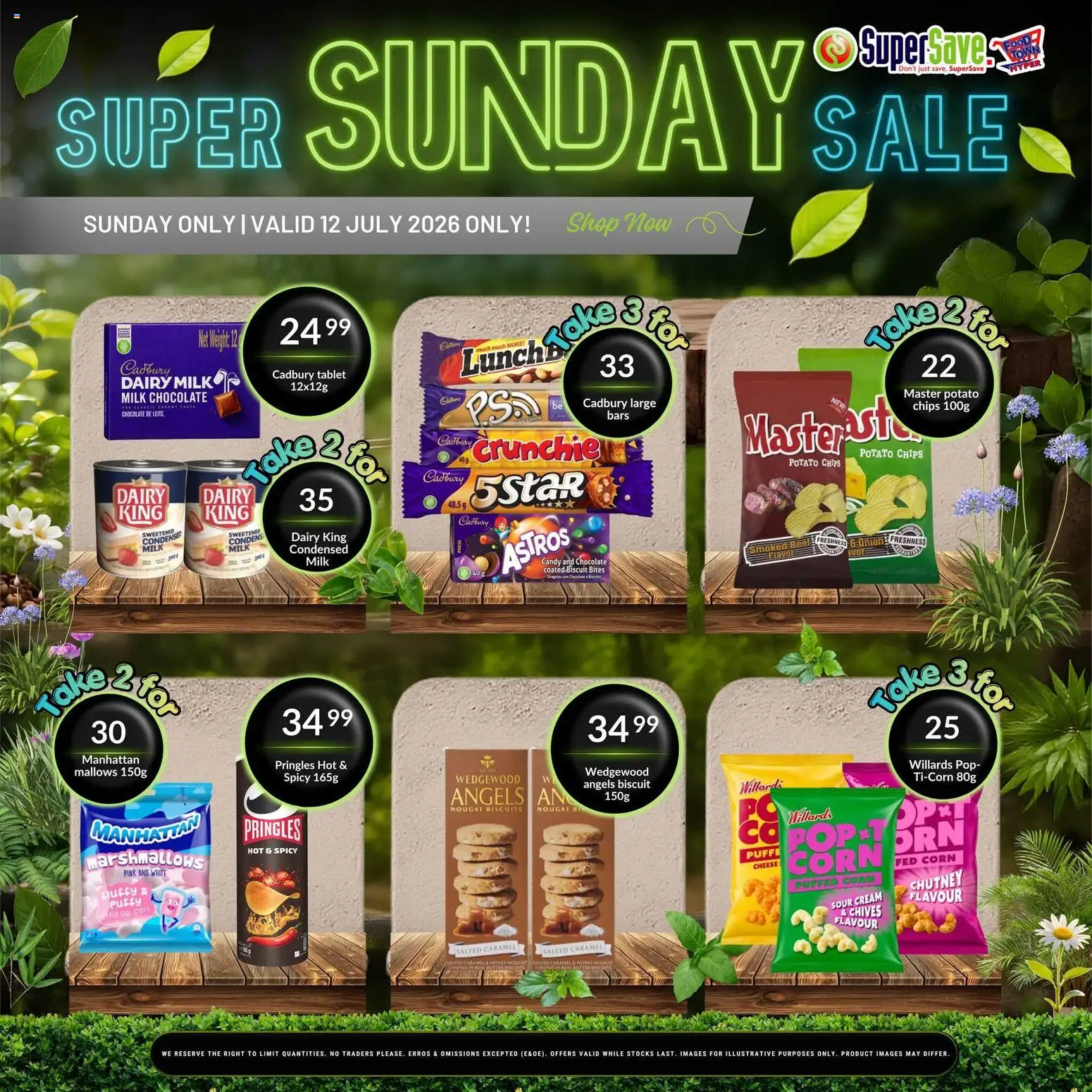 New Super Save catalogue – valid from 12/07/2026 | Page: 5 | Products: Chocolate, Sour cream, Chips, Cream