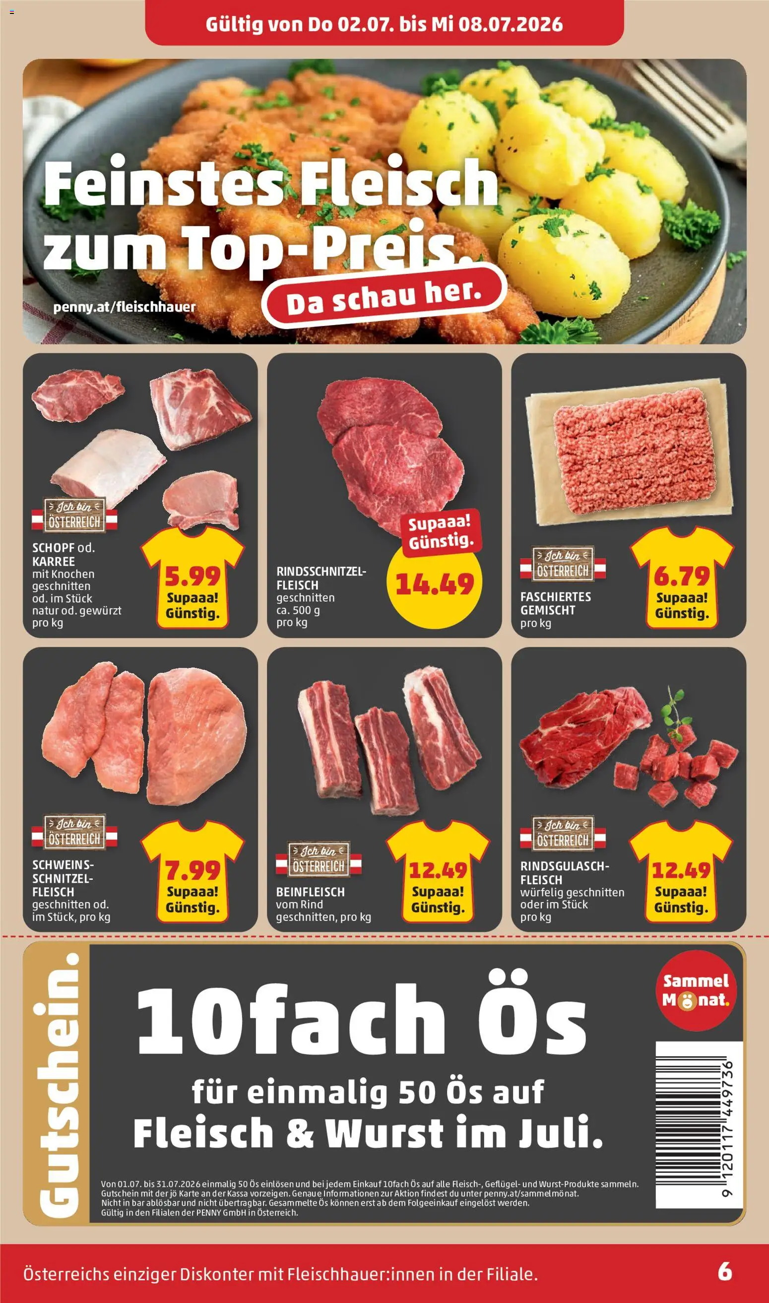 Penny Markt Flugblatt gültig ab 02.07.2026 | Seite: 6 | Produkte: Wurst