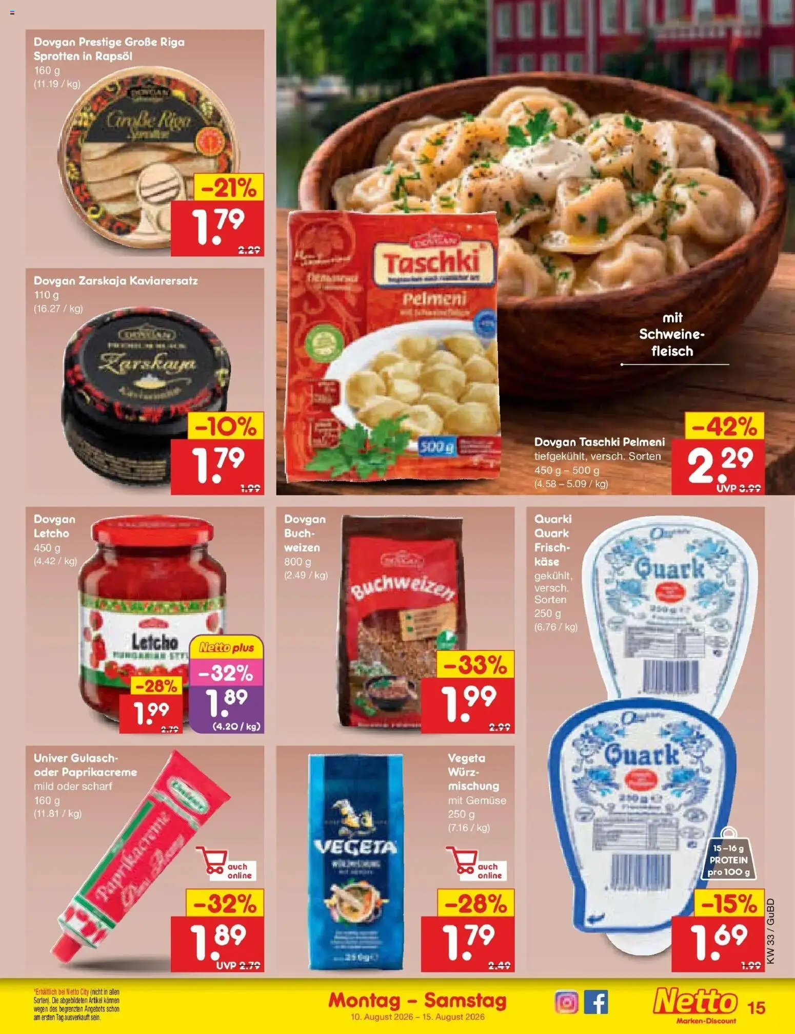 Netto Marken-Discount Prospekt Augustusburg (ab 10.08.2026) » Angebote | Seite: 19 | Produkte: Quark, Rapsöl, Gemüse, Gulasch