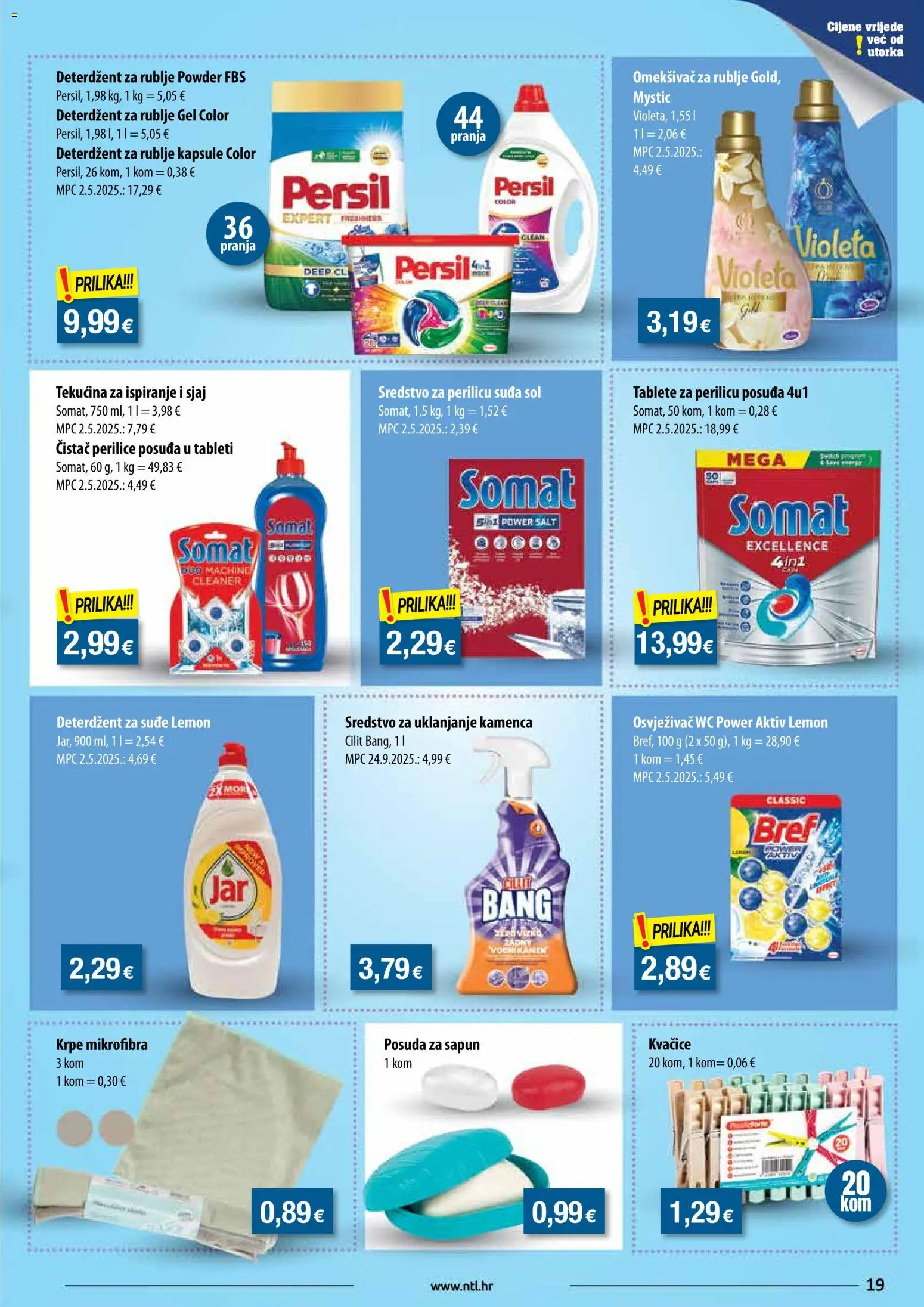NTL katalog | vrijedi od 15.07.2026 | Stranica: 19 | Proizvodi: Sapun, Omekšivač, Čistač perilice posuđa, Violeta