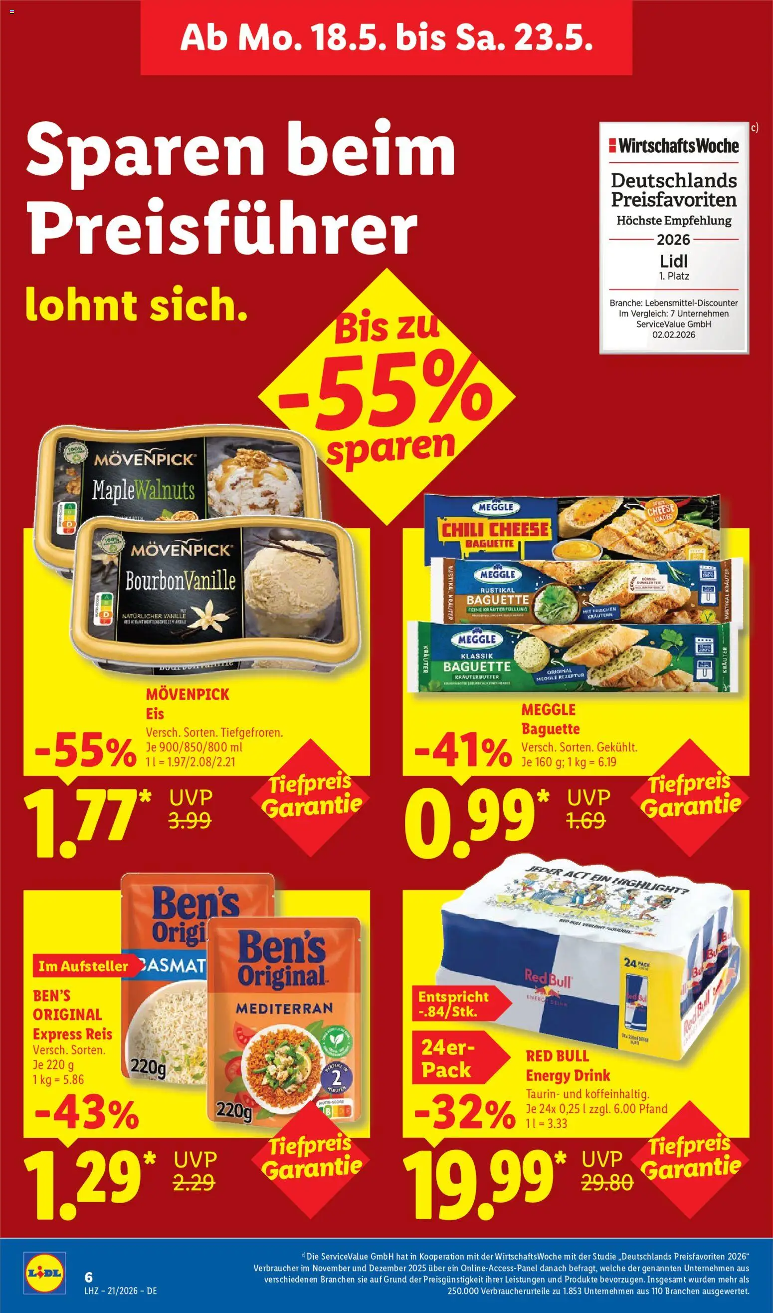 Lidl Prospekt – gültig ab 18.05.2026 | Seite: 14 | Produkte: Red bull, Energy, Baguette, Chili