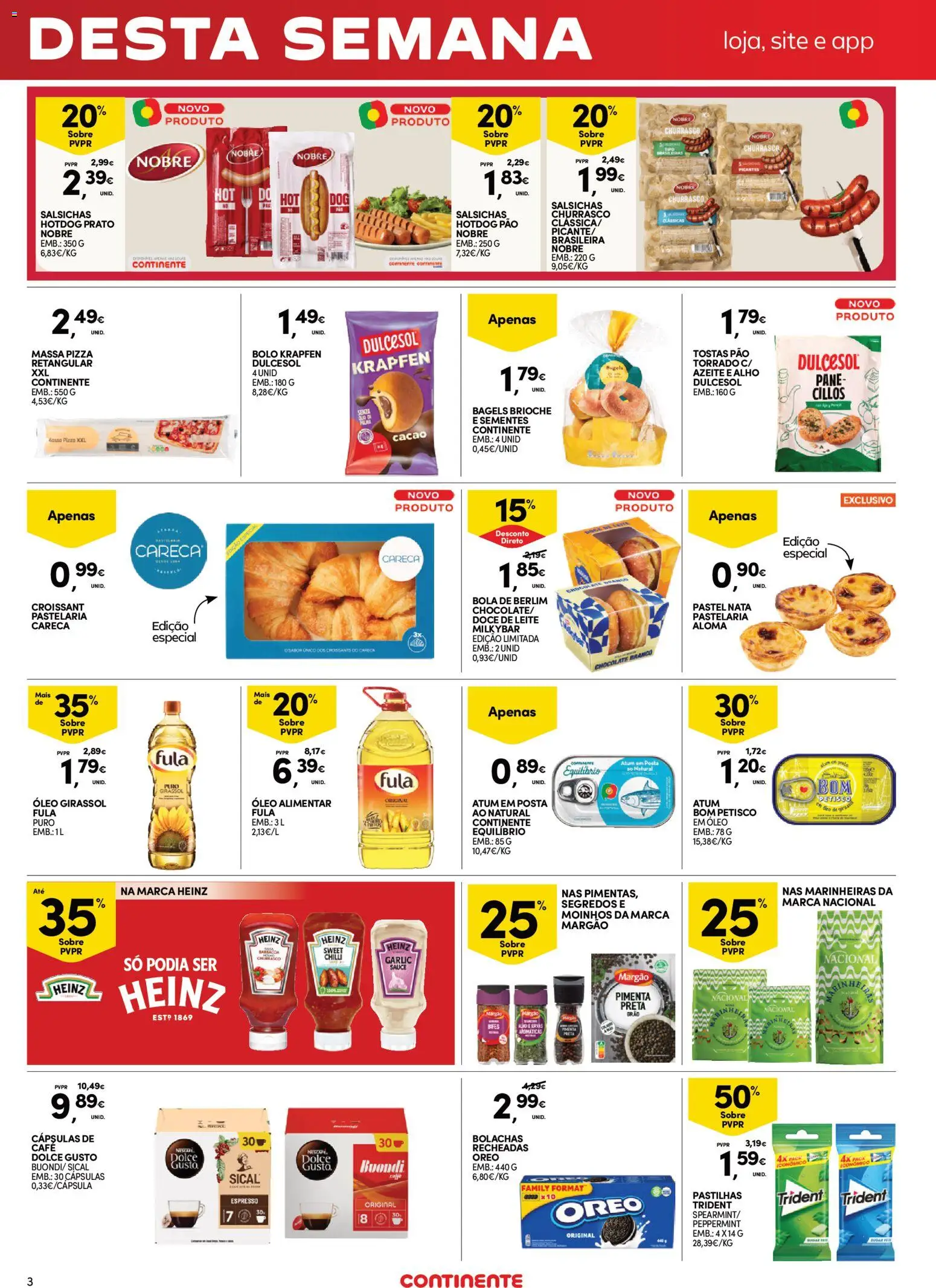 Continente Fim de Semana à Continente │ válido de 31/07/2026 | Página: 3 | Produtos: Azeite, Leite, Pizza, Dolce gusto