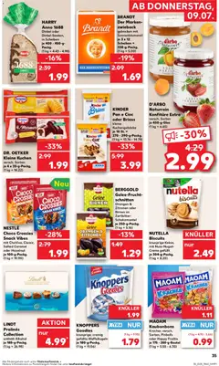 Kaufland Prospekt ab 09.07.2026 gültig | Seite: 35 | Produkte: Cola, Knoppers, Lindt, Kuchen