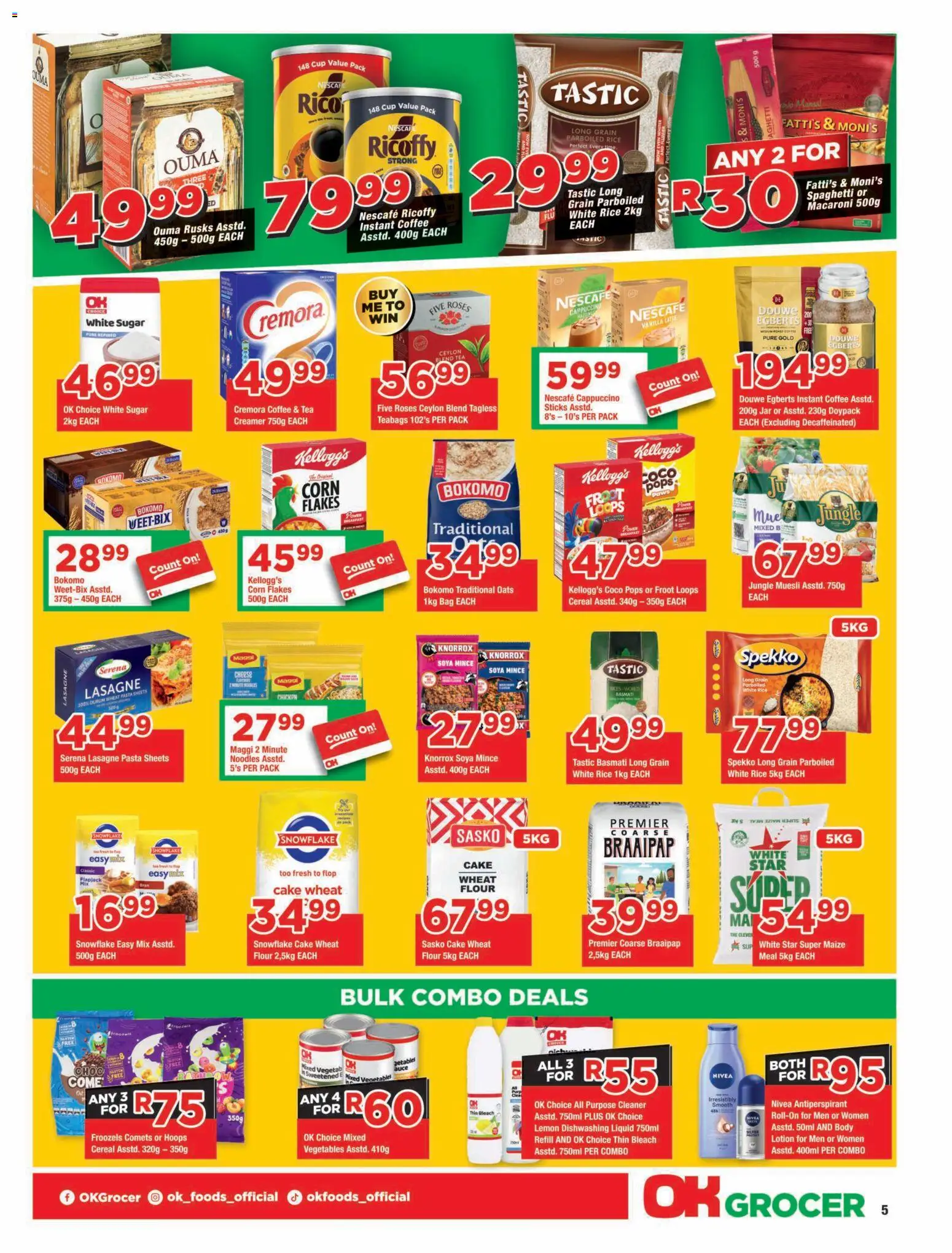 New OK Foods catalogue – valid from 25/08/2026 | Page: 5 | Products: Cake, Cheese, Sugar, Lemon
