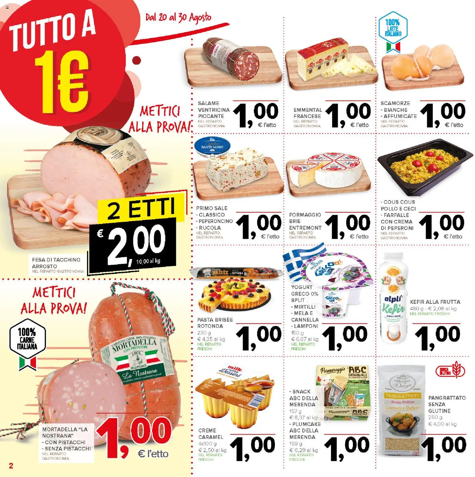 Volantino Todis del 20/08/2026 | Pagina: 2 | Prodotti: Peperoni, Farfalle, Cous cous, Carne