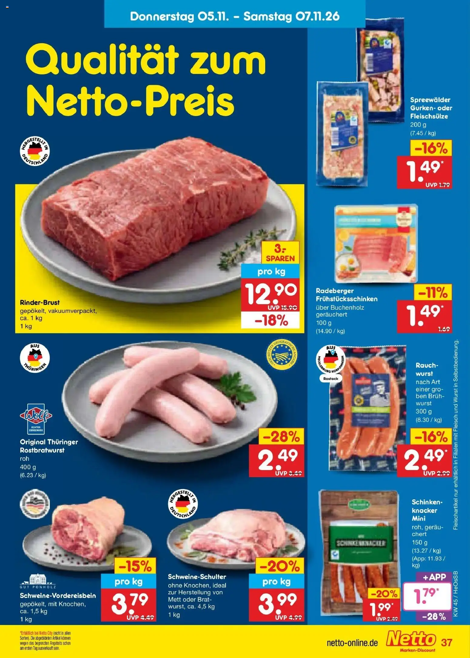 Netto Marken-Discount Prospekt Rostock (ab 02.11.2026) » Angebote | Seite: 55 | Produkte: Wurst, Schinken, Fleisch, Gurken
