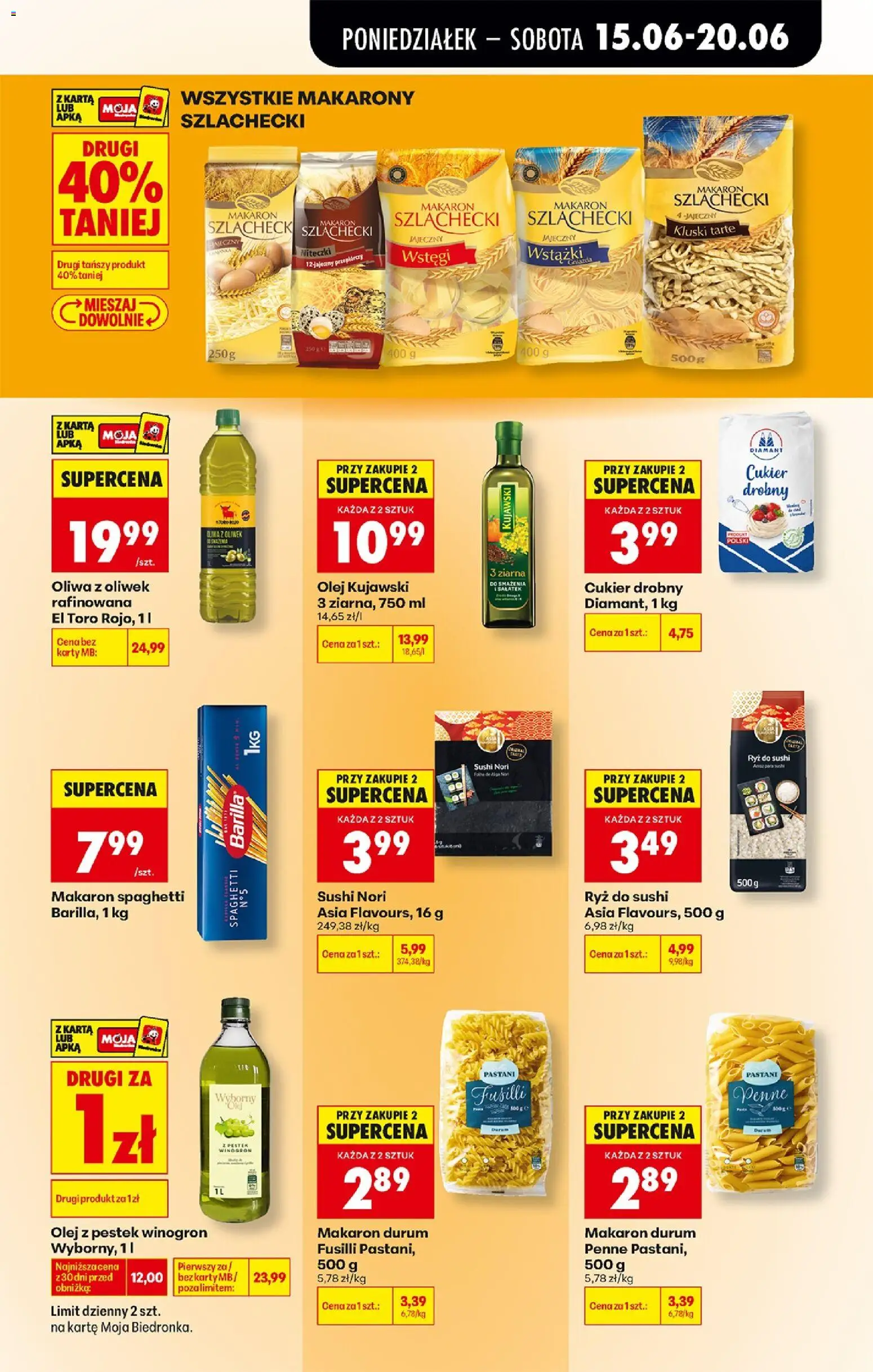 Biedronka Polsko leták od 15.06.2026 | Strana: 53 | Produkty: Penne, Olej, Sushi, Makarony