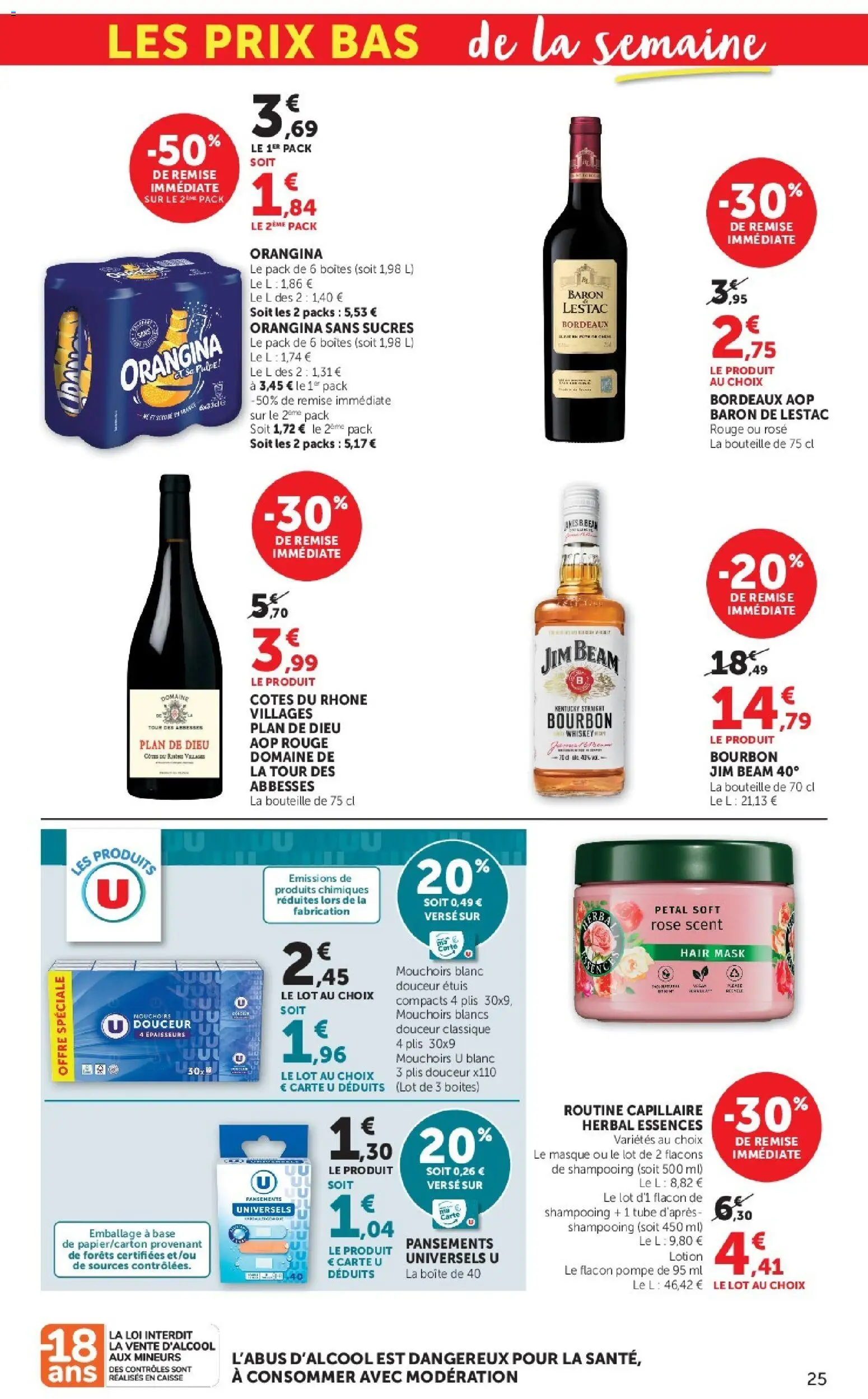 {H1} | Page: 25 | Produits: Orangina, Base, Mouchoirs, Bourbon