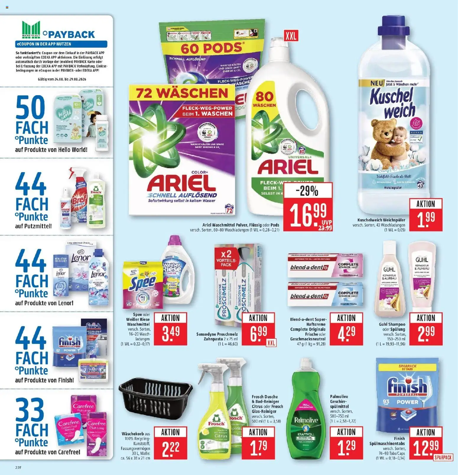 Marktkauf Prospekt Friedrichshafen (ab 24.08.2026) » Angebote online | Seite: 26 | Produkte: Dusche, Spee, Wasser, Weichspüler
