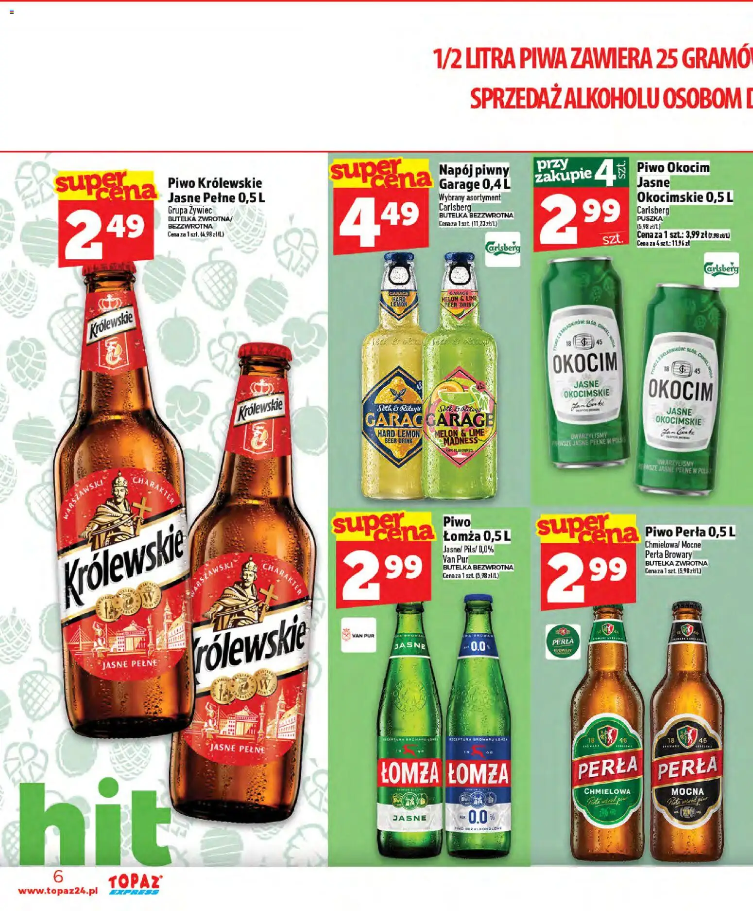 Topaz gazetka - Express od 21.05.2026 | Strona: 6 | Produkty: Piwo perła, Piwo