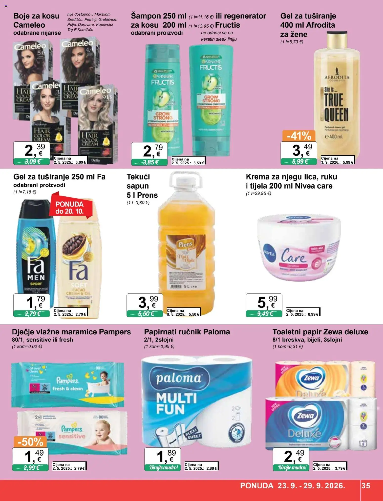 KTC katalog | vrijedi od 23.09.2026 | Stranica: 35 | Proizvodi: Šampon, Regenerator, Sapun, Ručnik