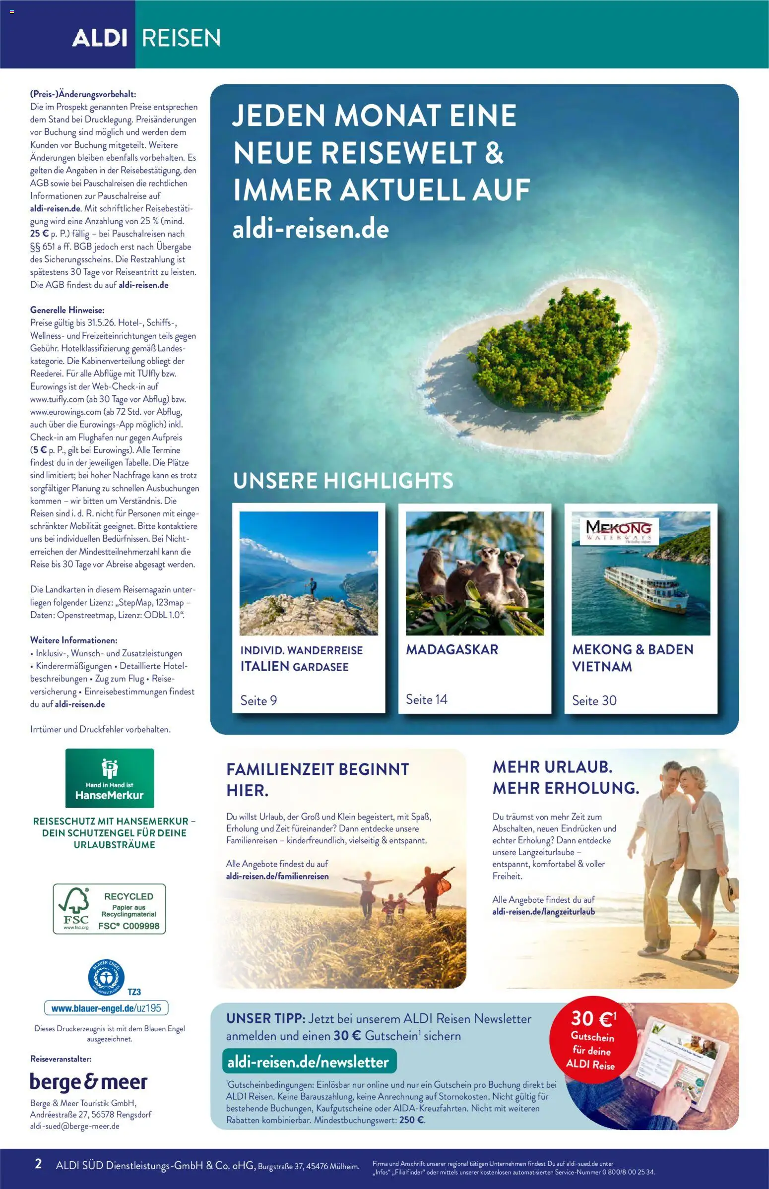 Aldi Reisen Prospekt 	 – gültig ab 01.05.2026 | Seite: 2
