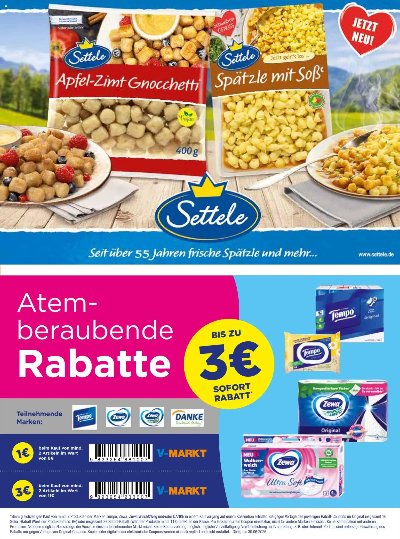 V-Markt Vielfalt Mai / Juni – gültig ab 01.05.2026 | Seite: 45 | Produkte: Zewa, Tempo