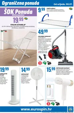 VENTILATOR 73 CM*, 3 brzine, oscilirajući način - 80° rotacije tijekom rada, tajmer od 120 minuta, snaga 50W. - Pregled kataloga iz trgovine Eurospin, vrijedi od 08.07.2026 | Stranica: 13
