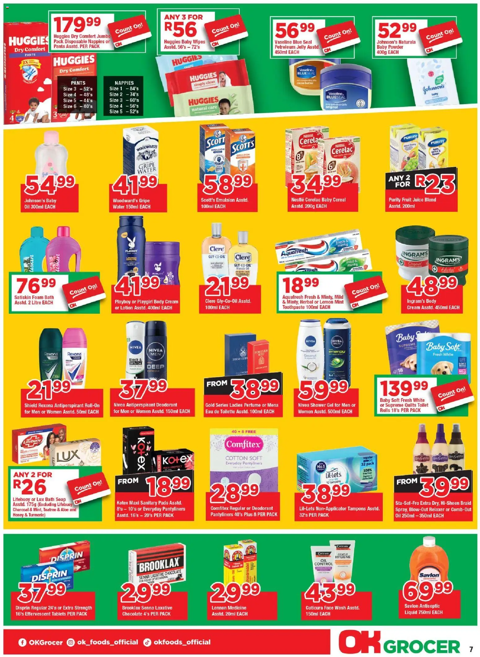New OK Foods catalogue – valid from 24.04.2026 | Page: 7 | Products: Pants, Toilet, Chocolate, Lemon