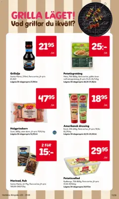 Amerikansk dressing, Kavli, 230-240g, flera sorter, jfr-pris 78,96-82,39/kg - Förhandsvisning av reklamblad från butik Hemköp aktuell från 15.06.2026 | Sida: 11