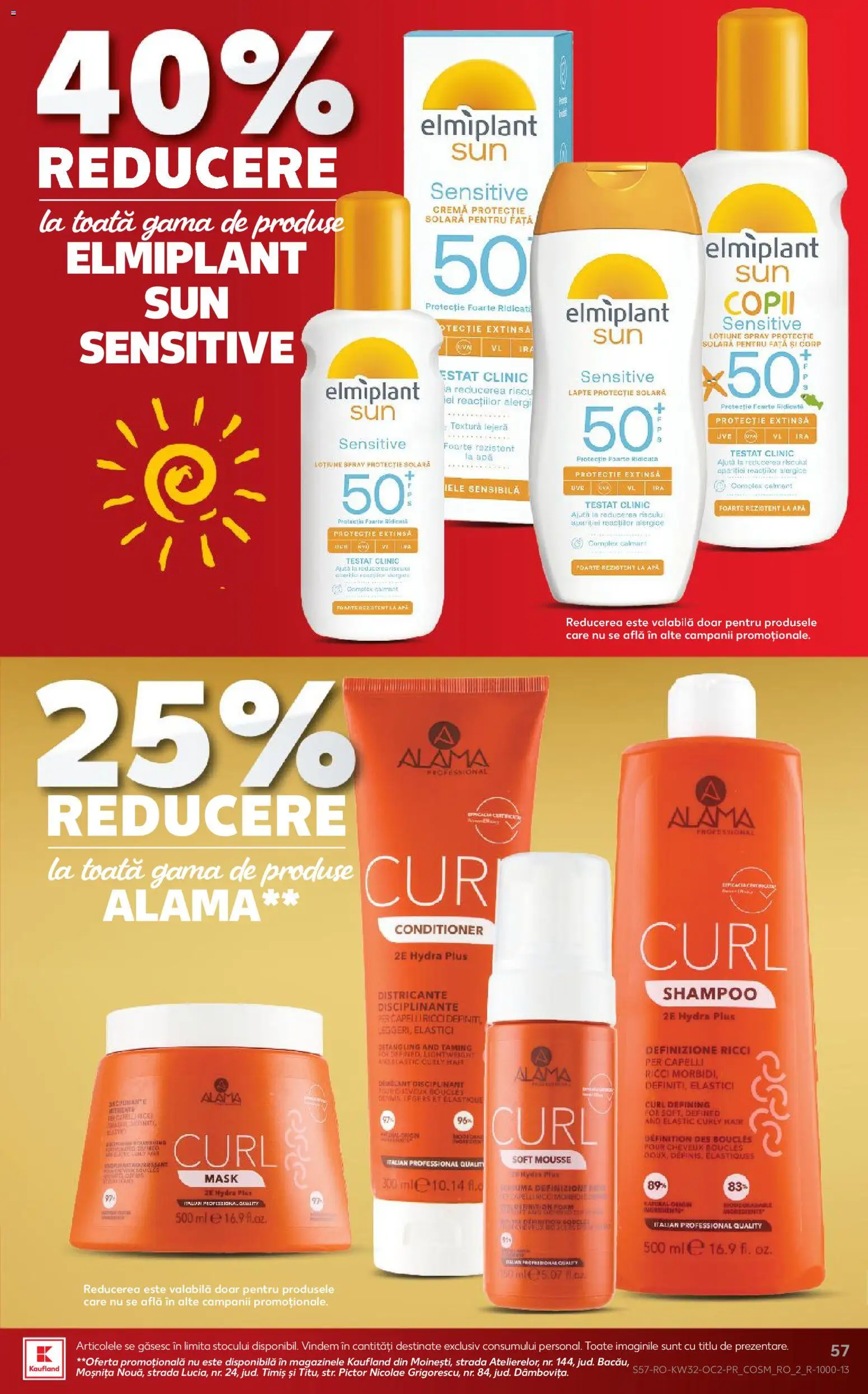 Noul catalog Kaufland – valabil de la 05.08.2026 | Pagină: 57 | Produse: Lapte, Cremă, Protecție solară, Apă