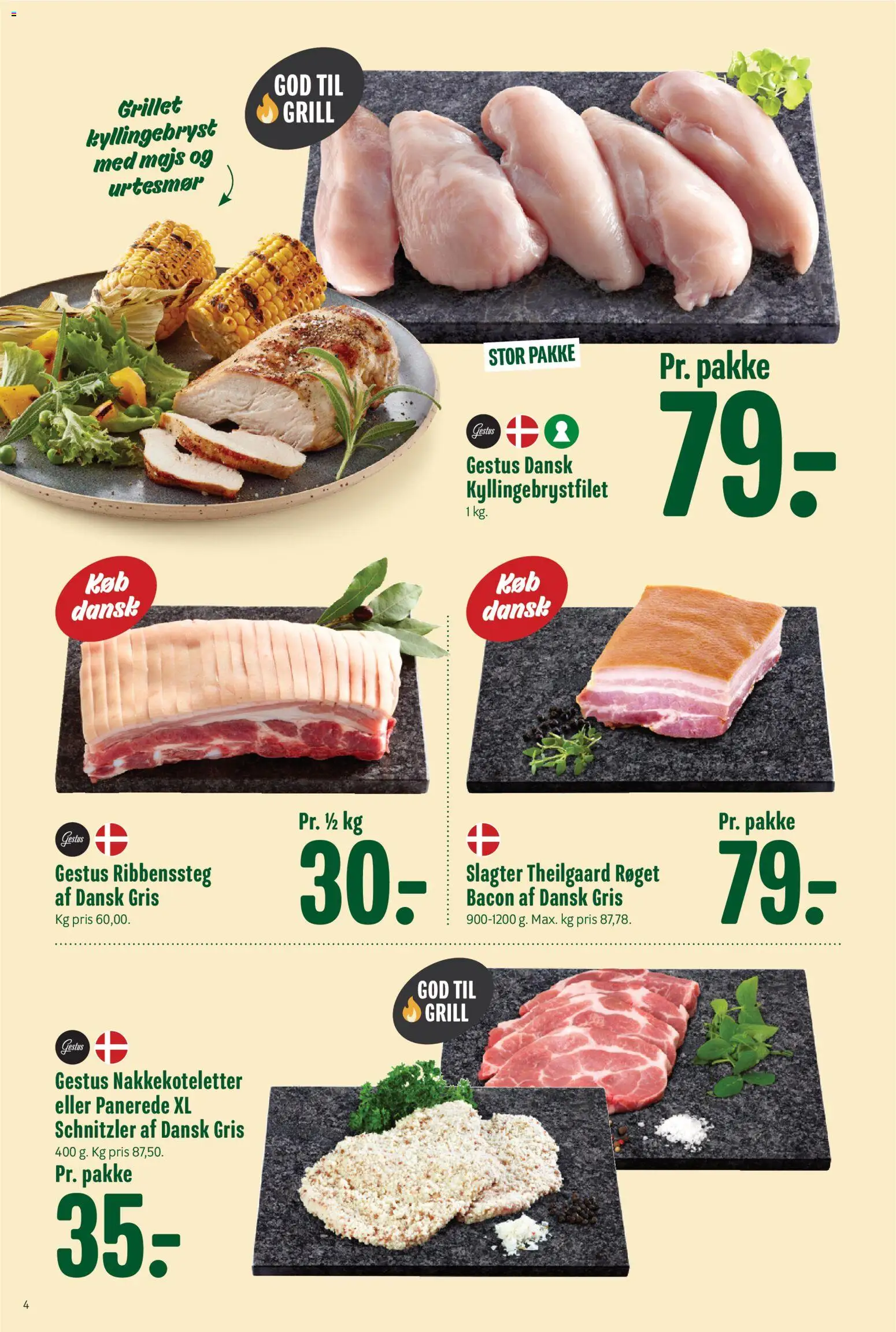 Min Købmand tilbudsavis – gyldig fra 07/08/2026 | Side: 4 | Produkter: Majs, Schnitzler, Bacon, Grill