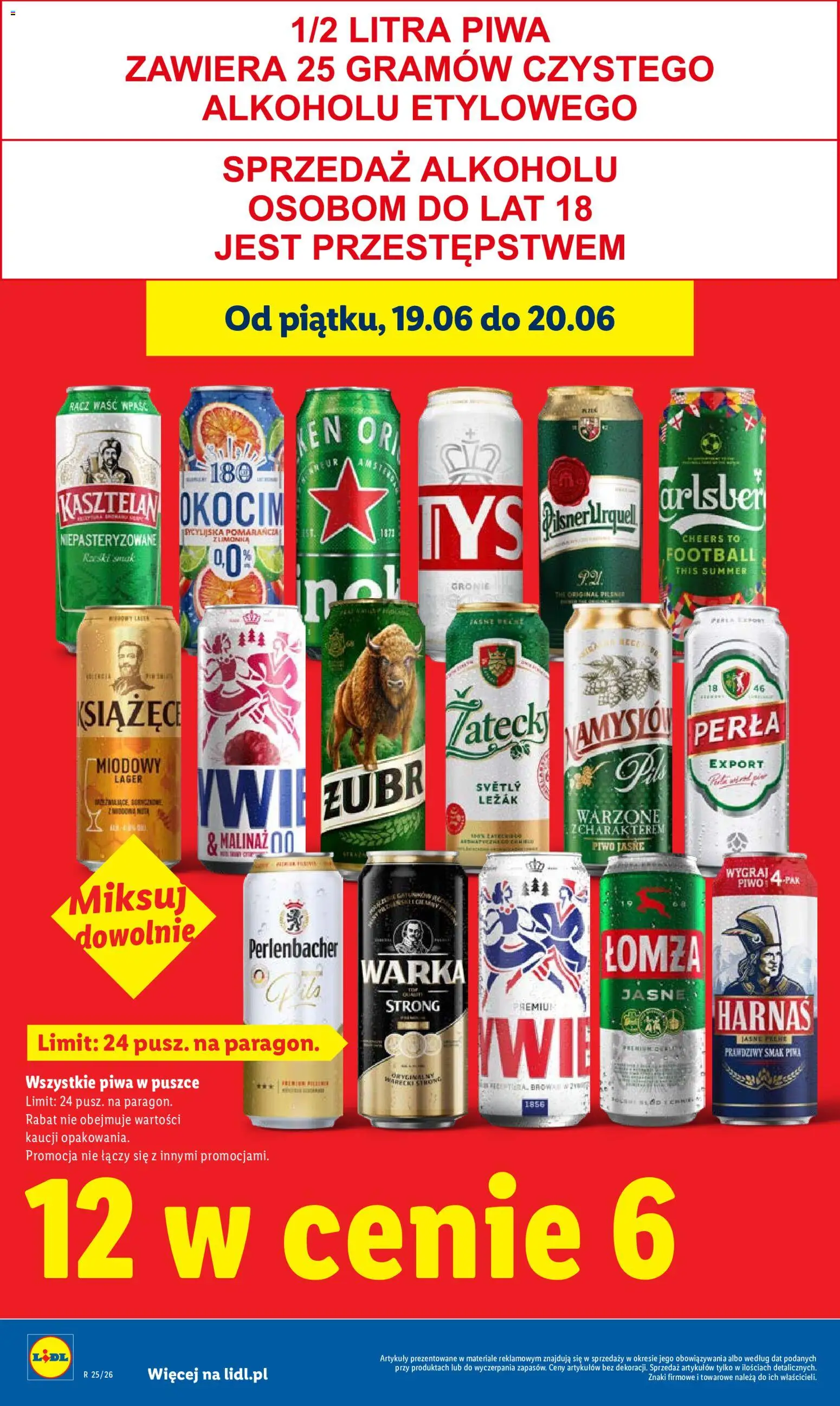Lidl gazetka od 18.06.2026 | Strona: 2 | Produkty: Limonka, Leżak, Harnaś, Piwo