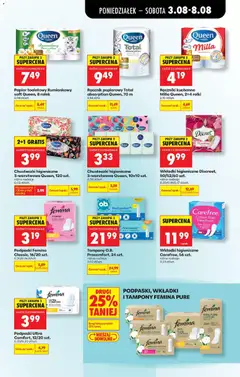 Pogląd oferty "Podpaski Femina Classic, 16/20 szt., Podpaski Femina Classic, 16/20 szt." - ważna od 03.08.2026 | Strona: 73 | Produkty: Papier toaletowy, Chusteczki higieniczne, Podpaski, Ręcznik papierowy