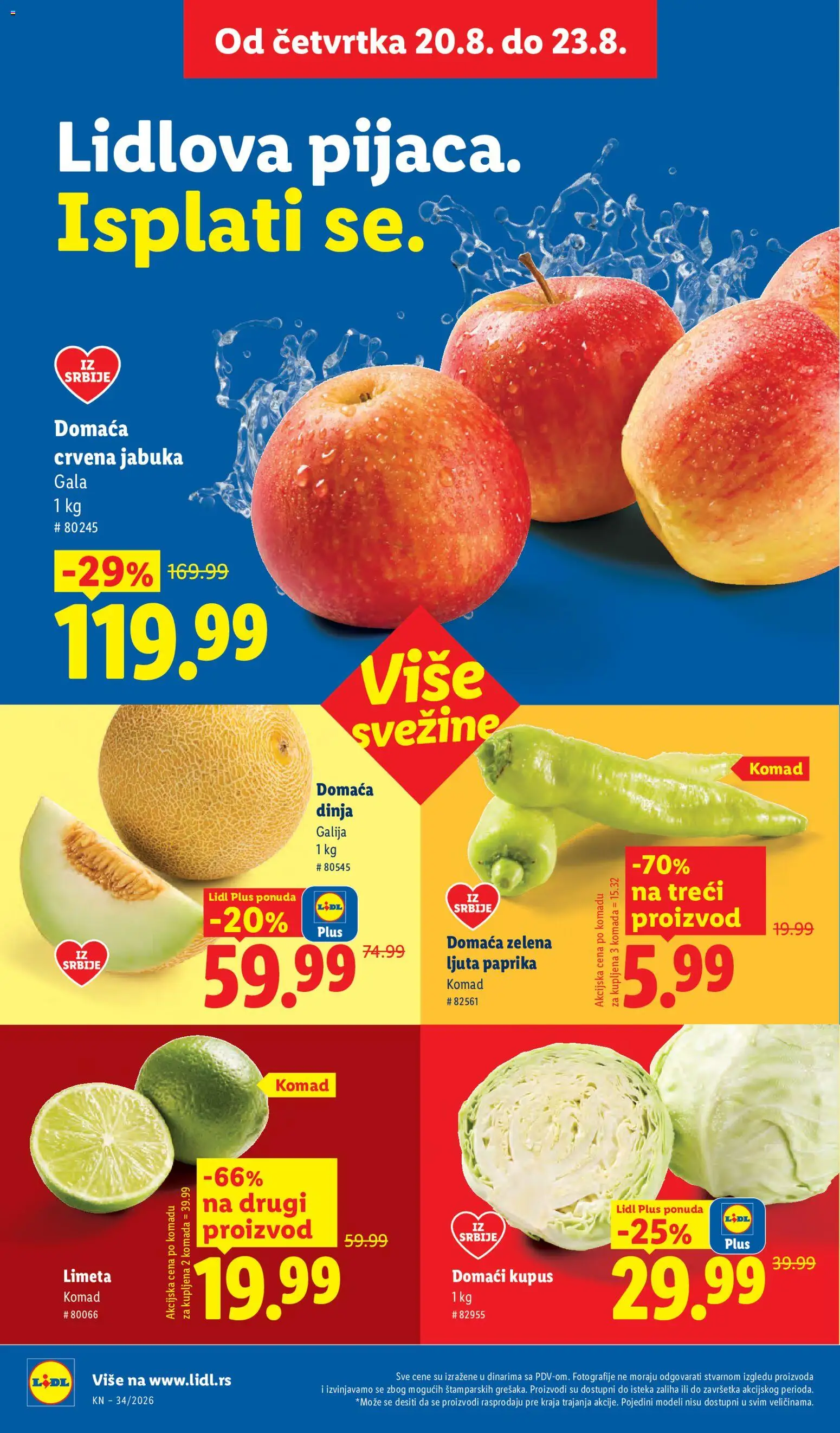 Lidl katalog - važi od 20.08.2026 | Strana: 20 | Proizvode: Ljuta paprika, Paprika, Kupus, Dinja