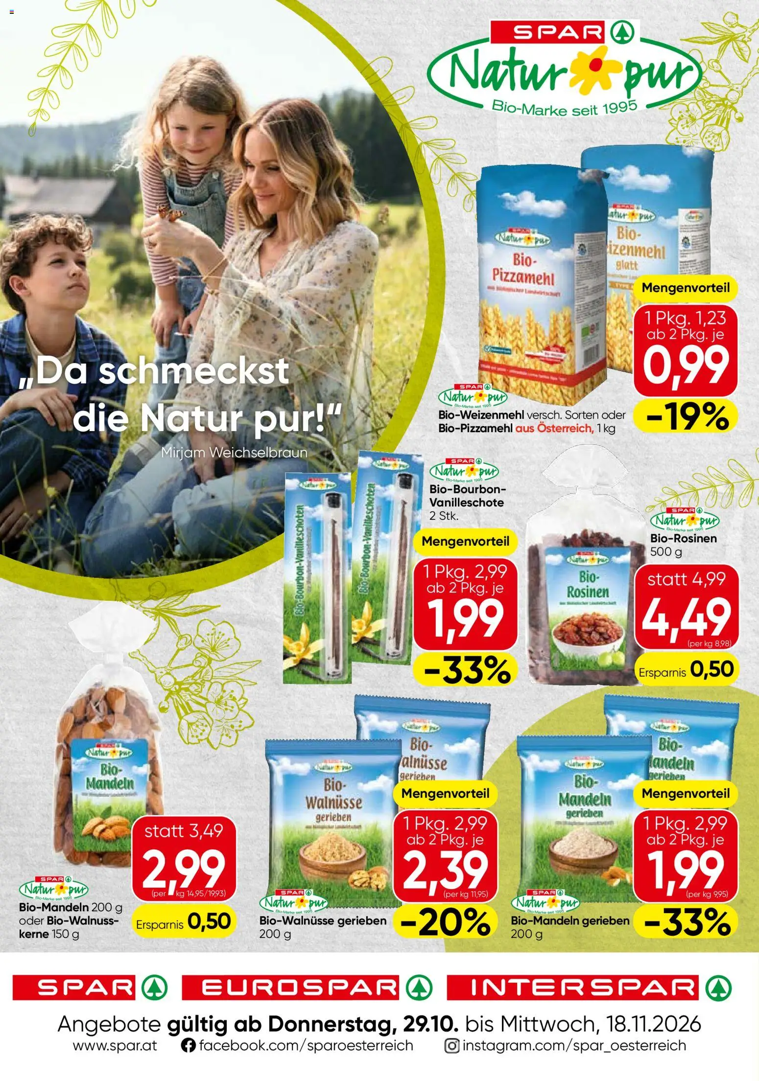 Spar Natur*pur gültig ab 29.10.2026 | Seite: 1 | Produkte: Rosinen