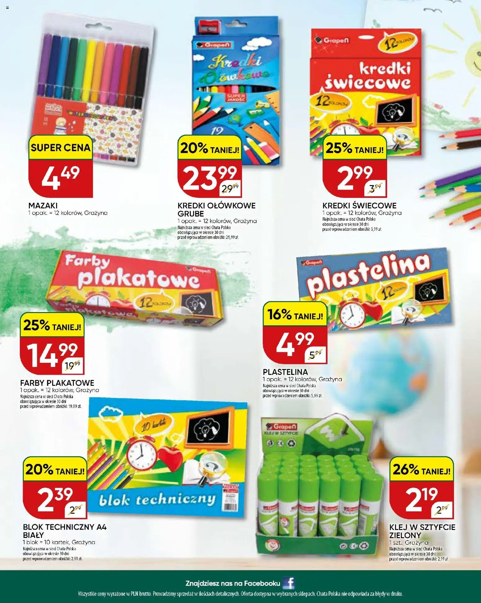 Chata Polska gazetka - szkola od 10.08.2026 | Strona: 16 | Produkty: Plastelina, Kredki