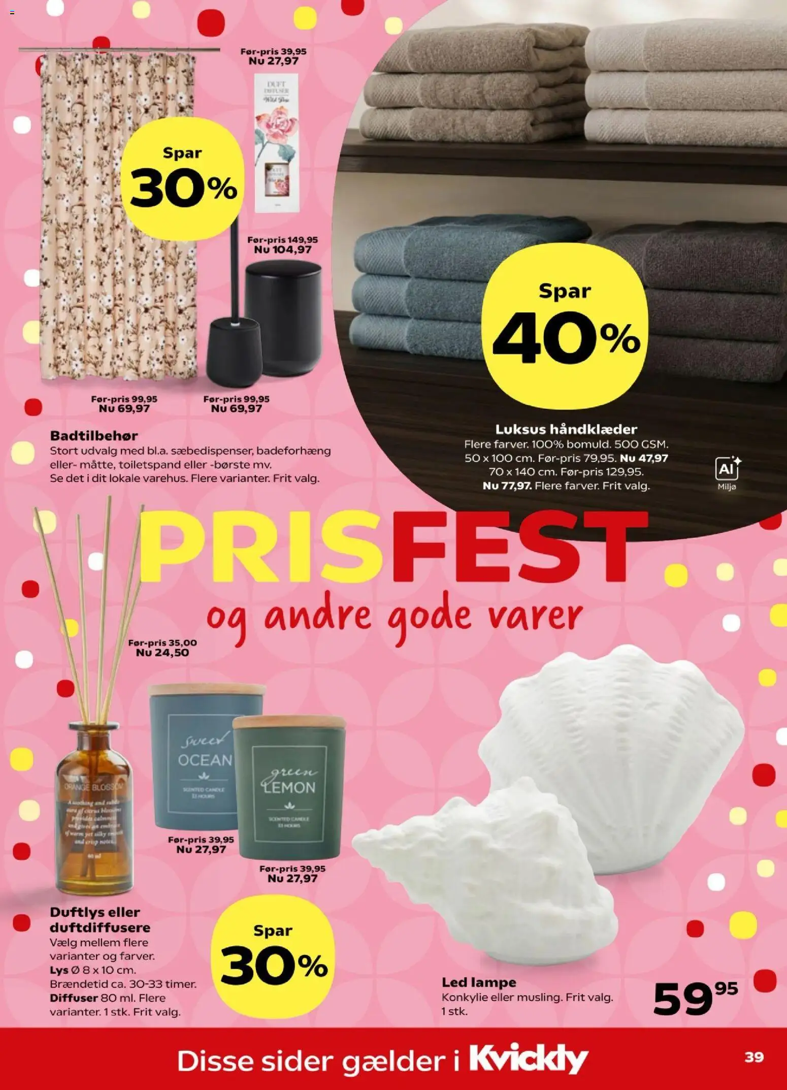 Kvickly tilbudsavis – gyldig fra 21/08/2026 | Side: 41 | Produkter: Duft, Duftlys, Lampe, Badeforhæng