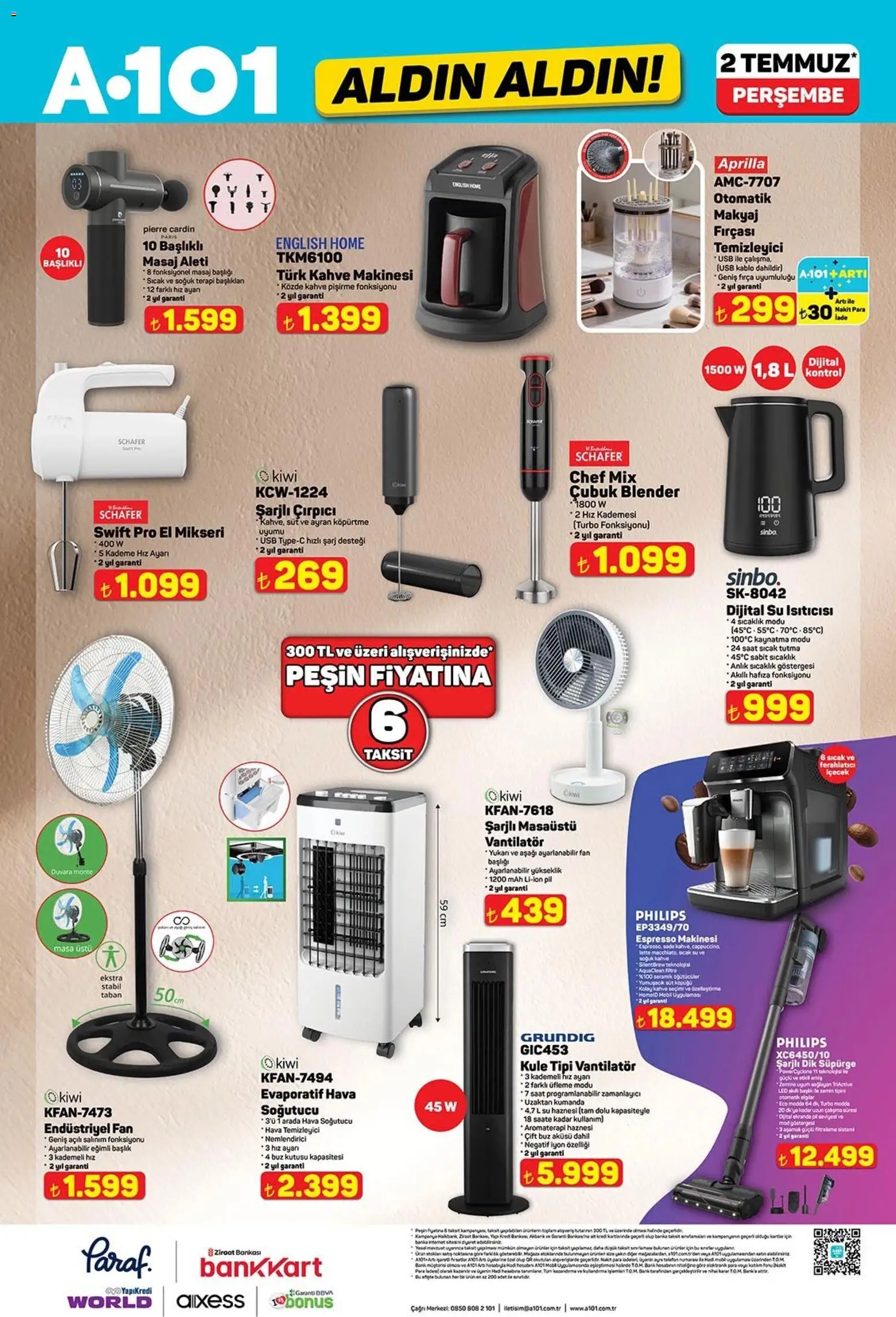 A101 - Katalog Aldın Aldın - 02 Temmuz 2026 tarihinden itibaren geçerlidir | Sayfa: 5 | Ürünler: Espresso makinesi, Makyaj, Su, USB